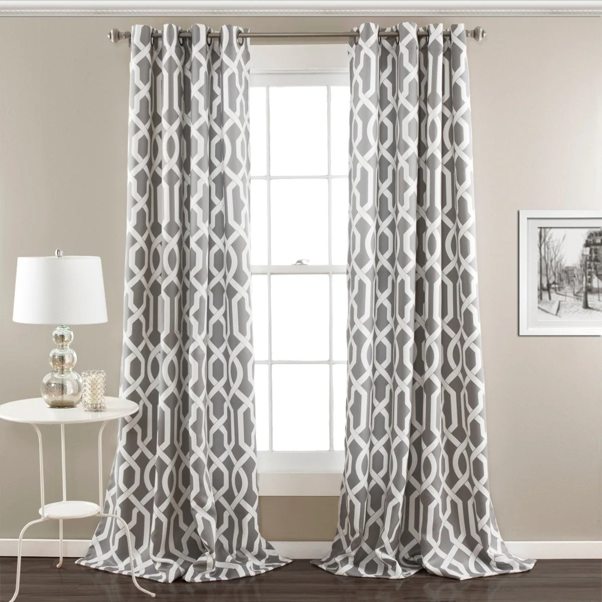 Edward Trellis Light Filtering Window Curtain Panel Set - Image 8