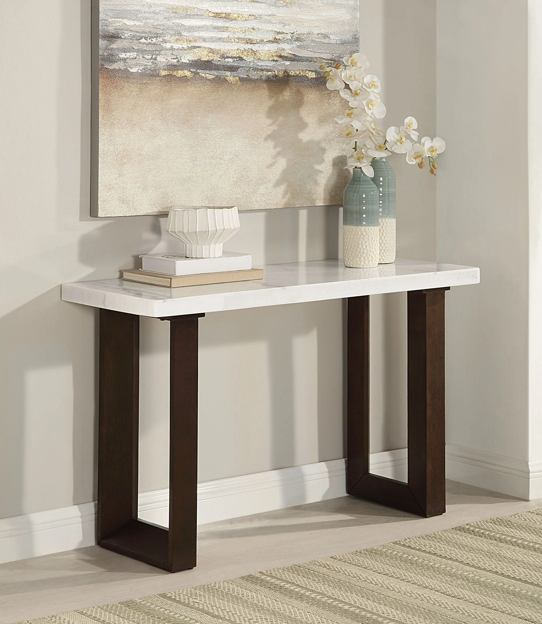 Edwyn - Natural Marble Top End Table - Image 2