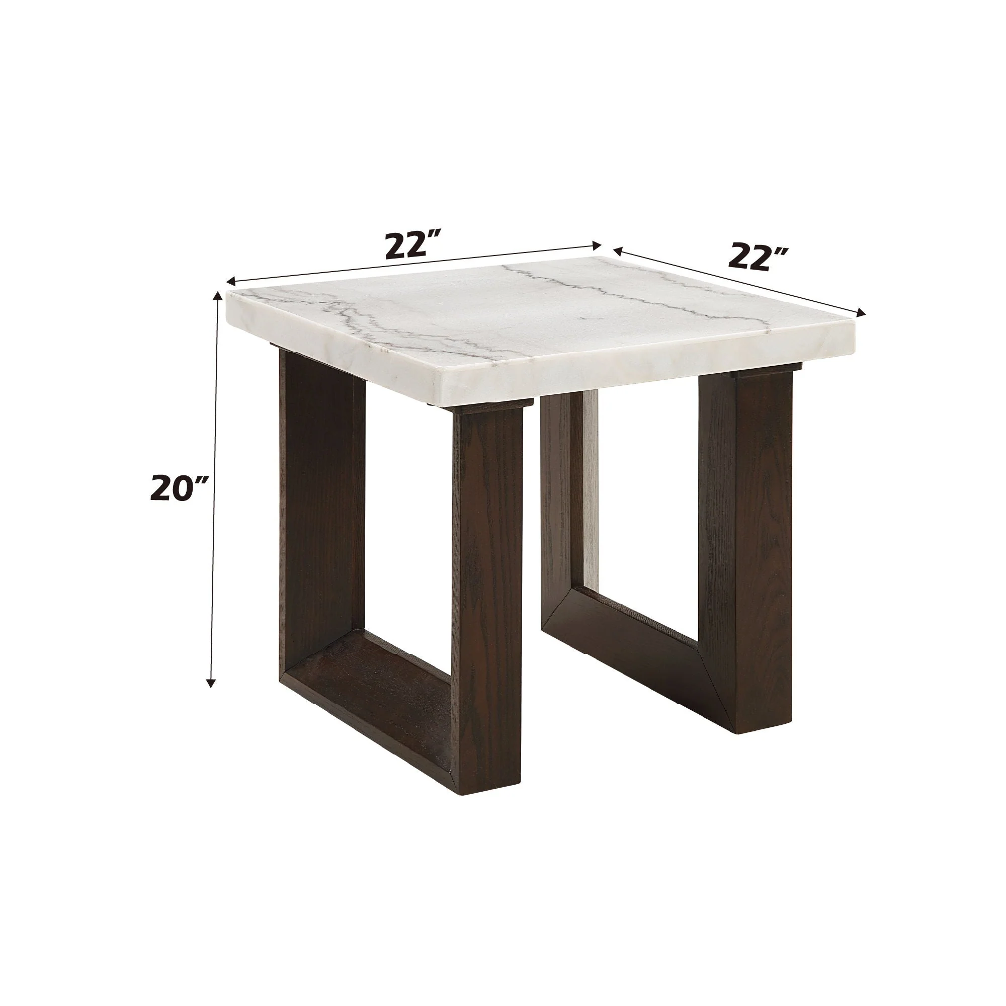 Edwyn - Natural Marble Top End Table - Image 6