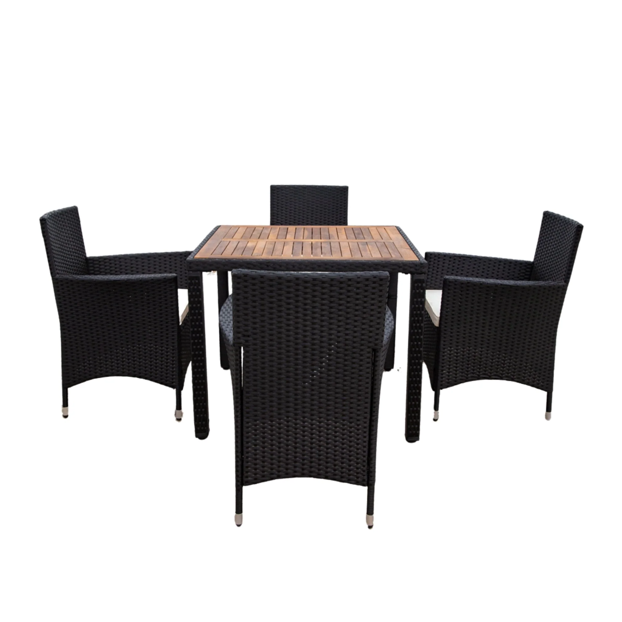 EELIFEE 5-Piece Outdoor Patio Wicker Dining Set with Acacia Wood Top - Image 10