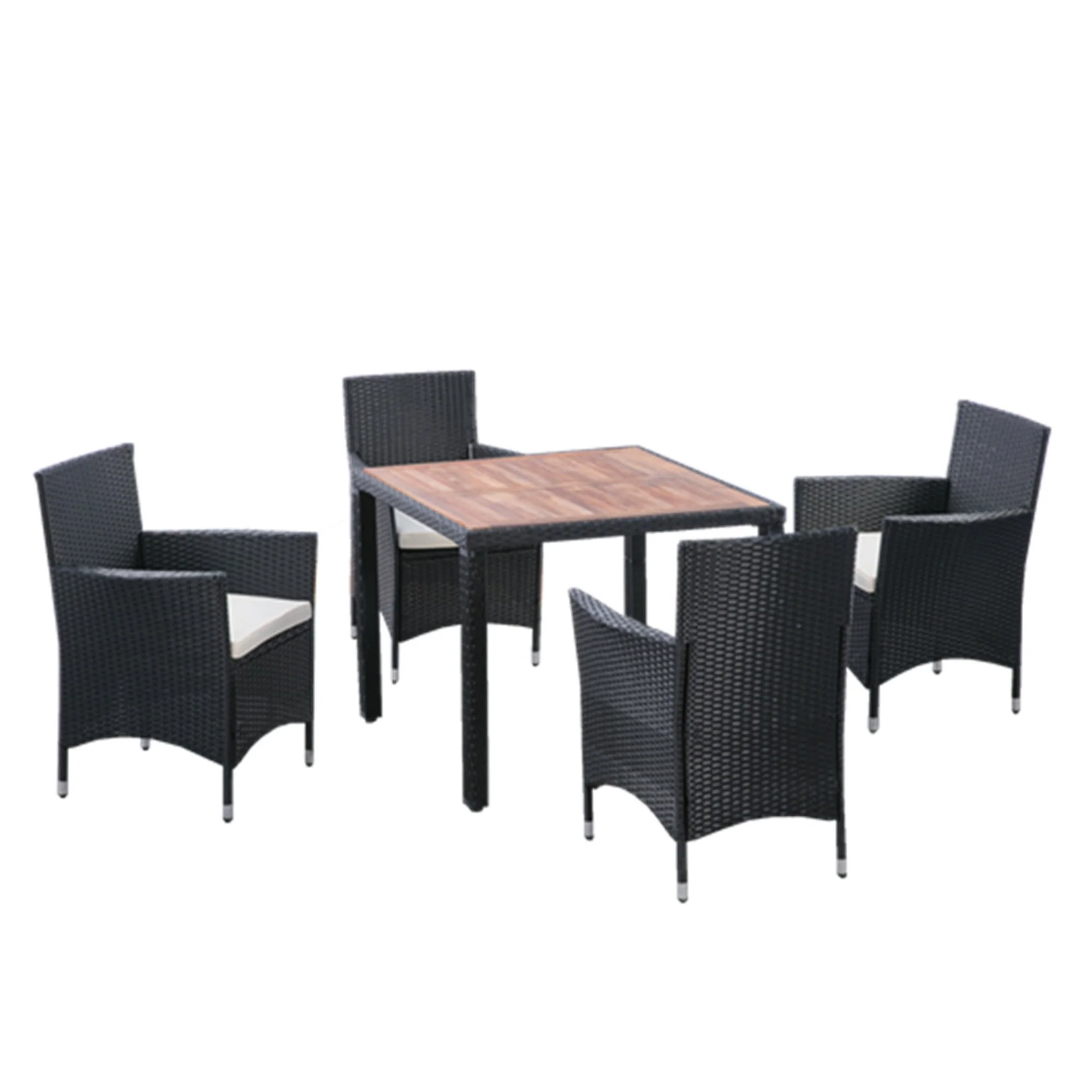 EELIFEE 5-Piece Outdoor Patio Wicker Dining Set with Acacia Wood Top - Image 12