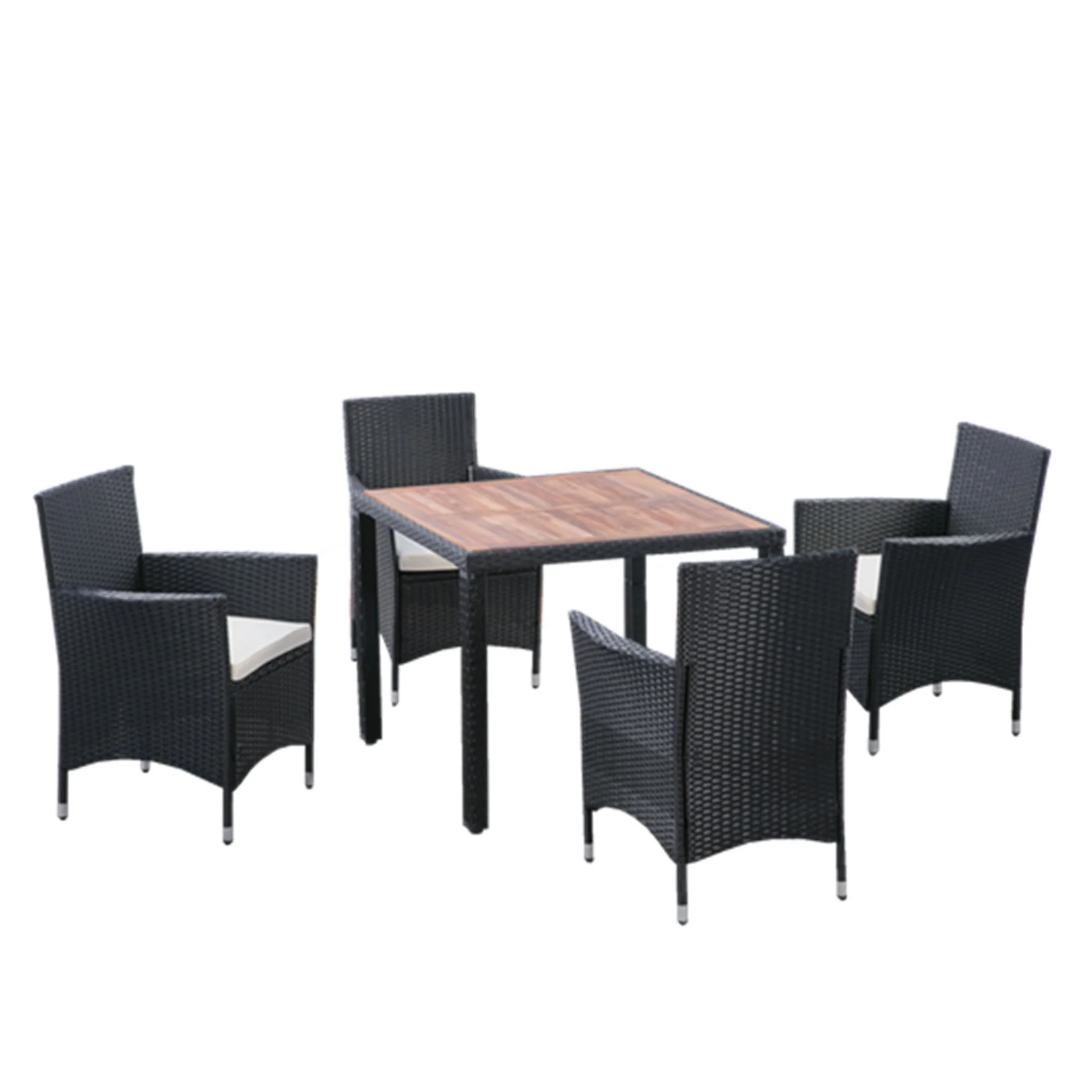 EELIFEE 5-Piece Outdoor Patio Wicker Dining Set with Acacia Wood Top - Image 22