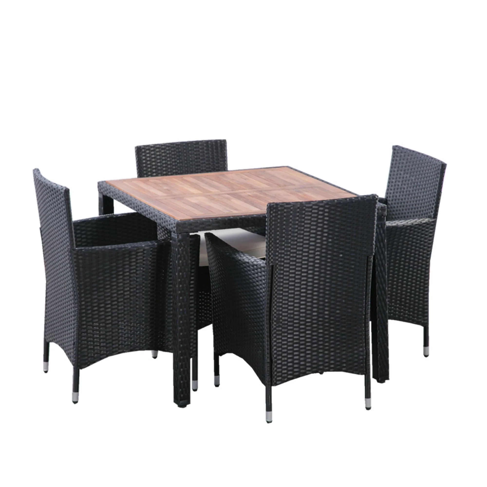 EELIFEE 5-Piece Outdoor Patio Wicker Dining Set with Acacia Wood Top - Image 23