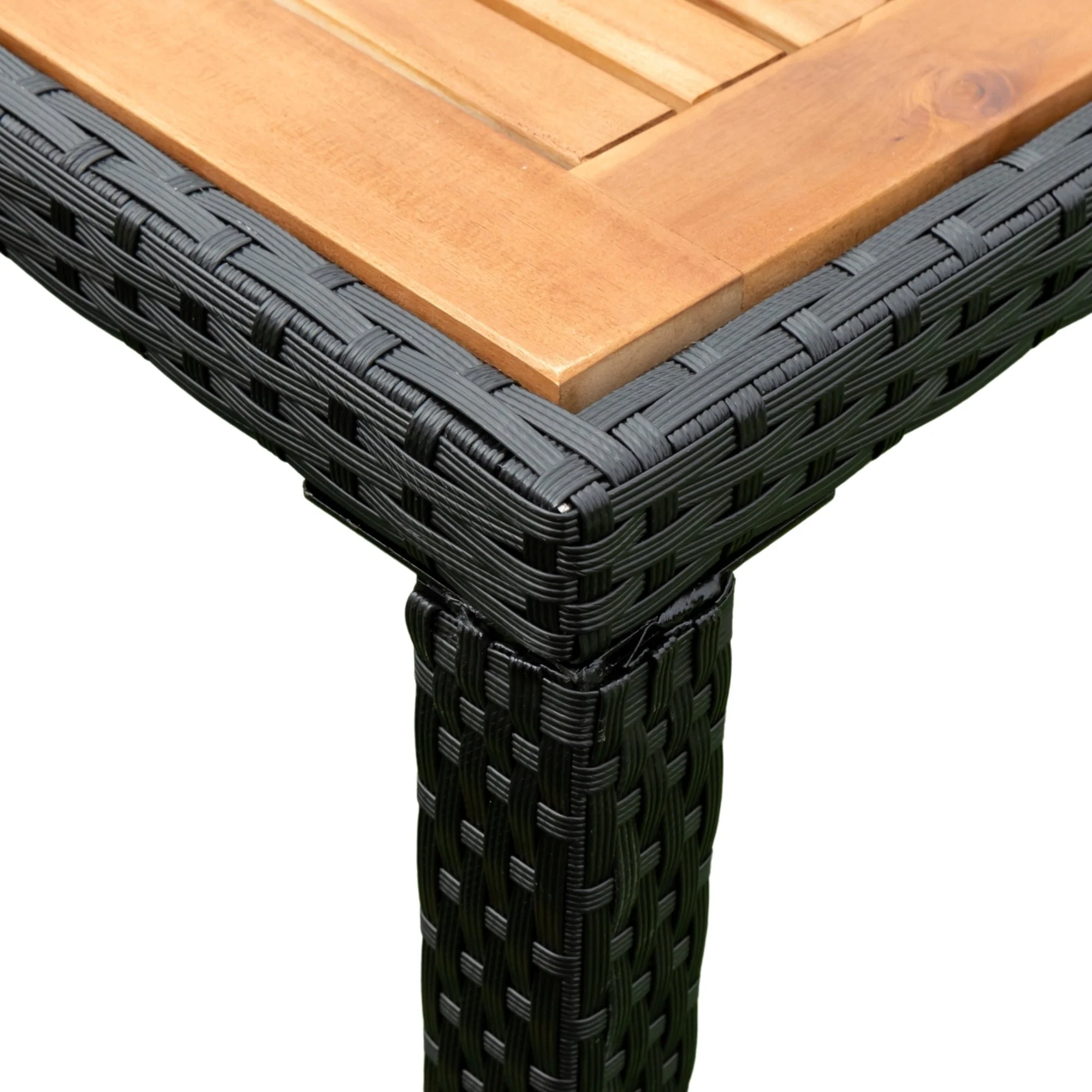 EELIFEE 5-Piece Outdoor Patio Wicker Dining Set with Acacia Wood Top - Image 6