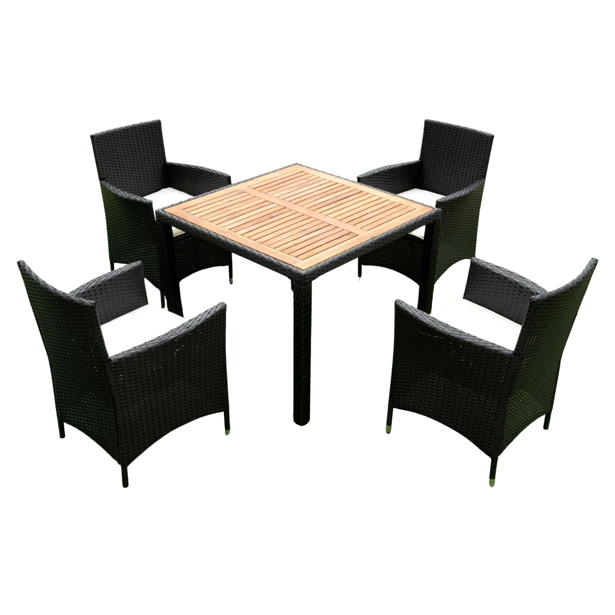 EELIFEE 5-Piece Outdoor Patio Wicker Dining Set with Acacia Wood Top - Image 7