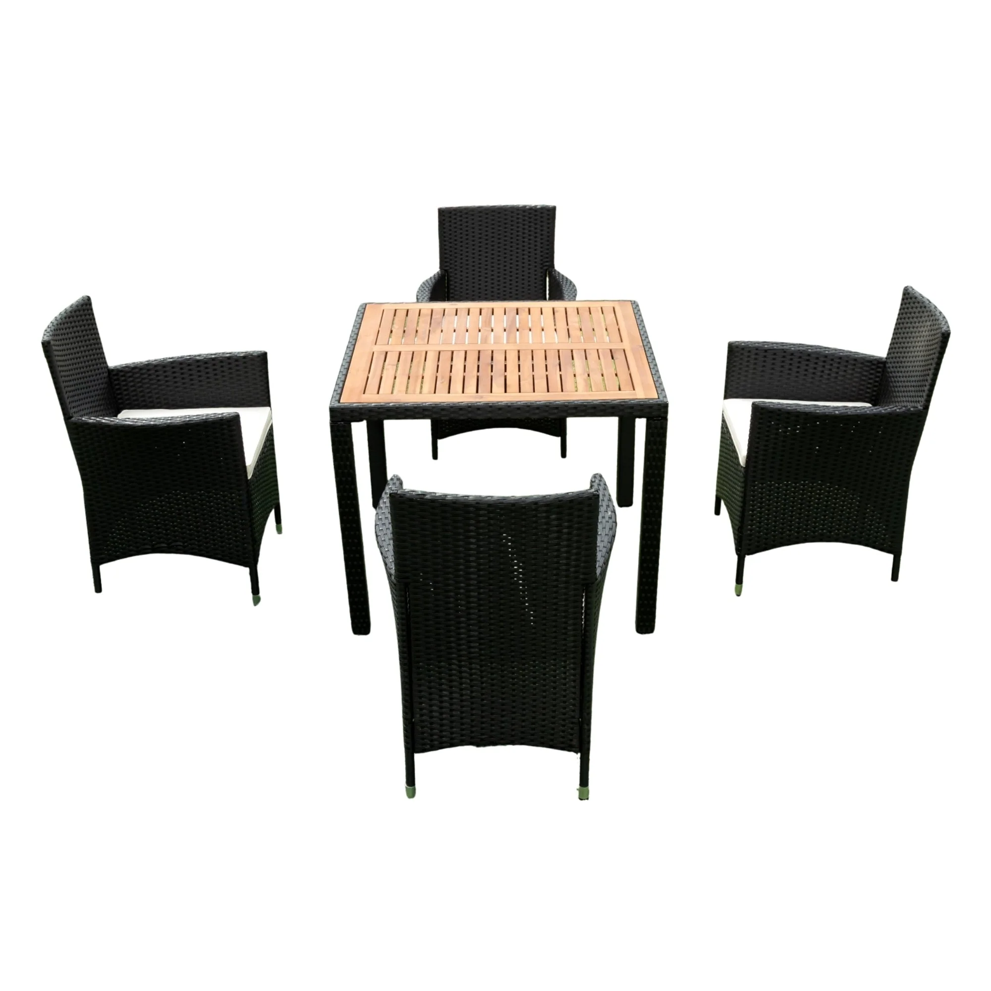EELIFEE 5-Piece Outdoor Patio Wicker Dining Set with Acacia Wood Top - Image 8