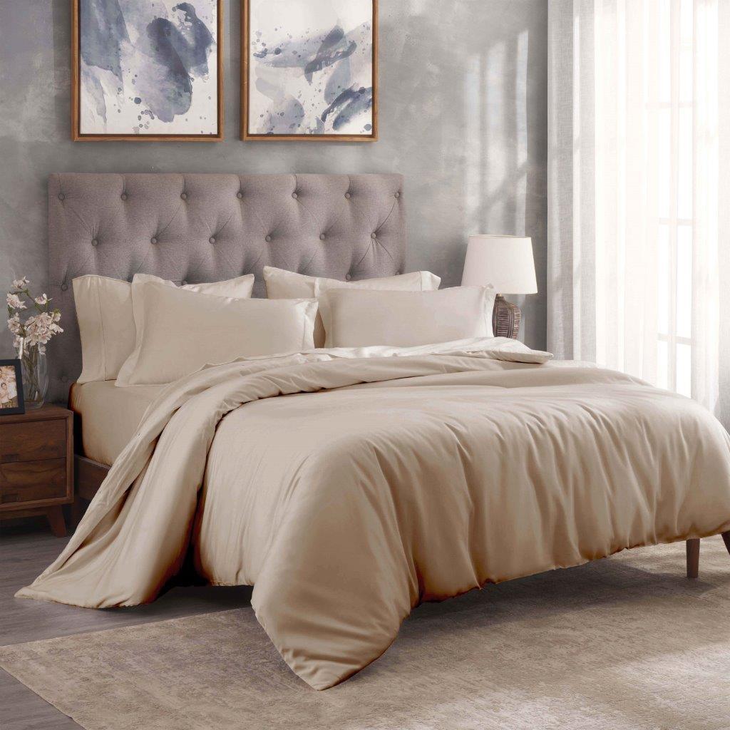 Egyptian Cotton 300 Thread Count Solid Luxury Duvet Cover Set - Image 12