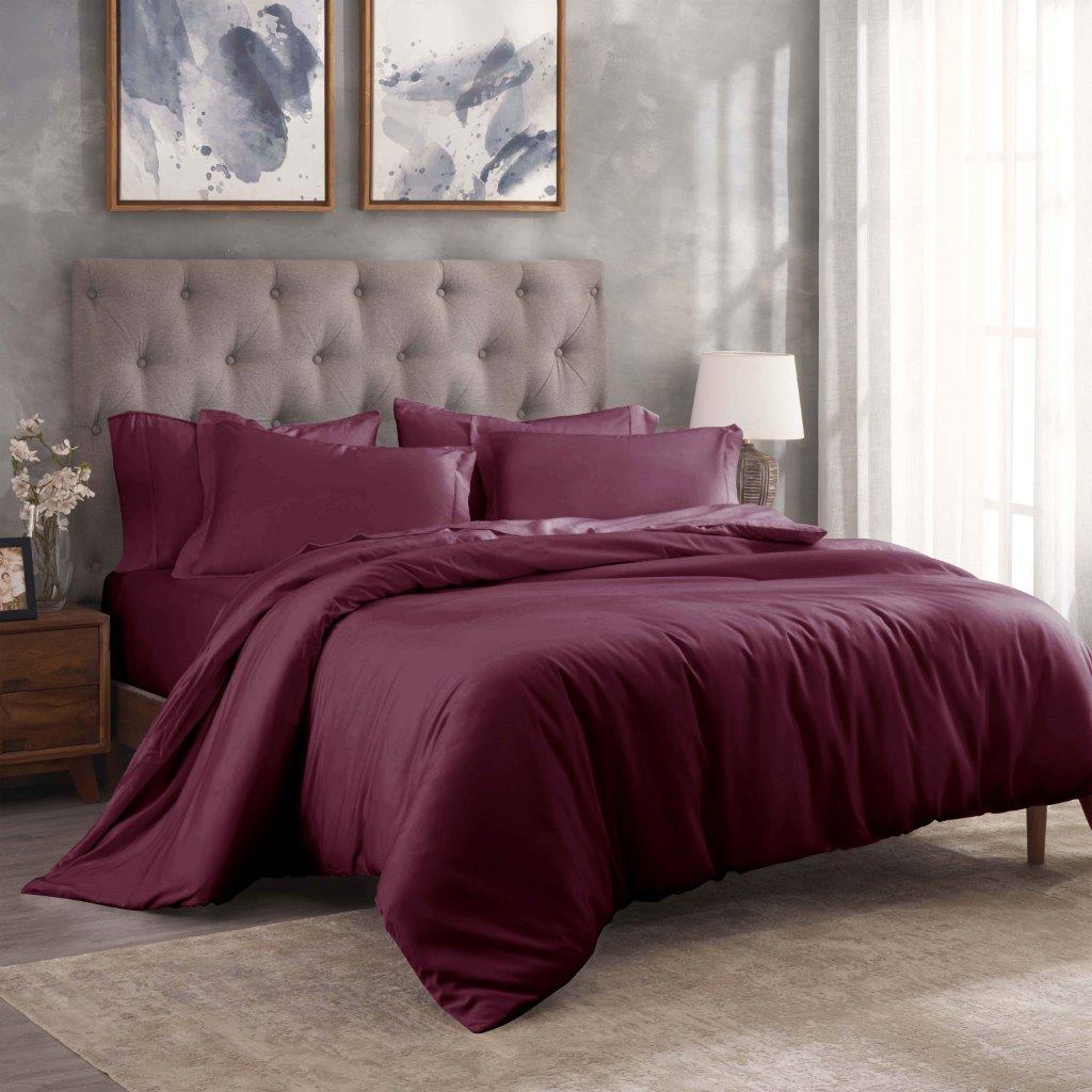 Egyptian Cotton 300 Thread Count Solid Luxury Duvet Cover Set - Image 14