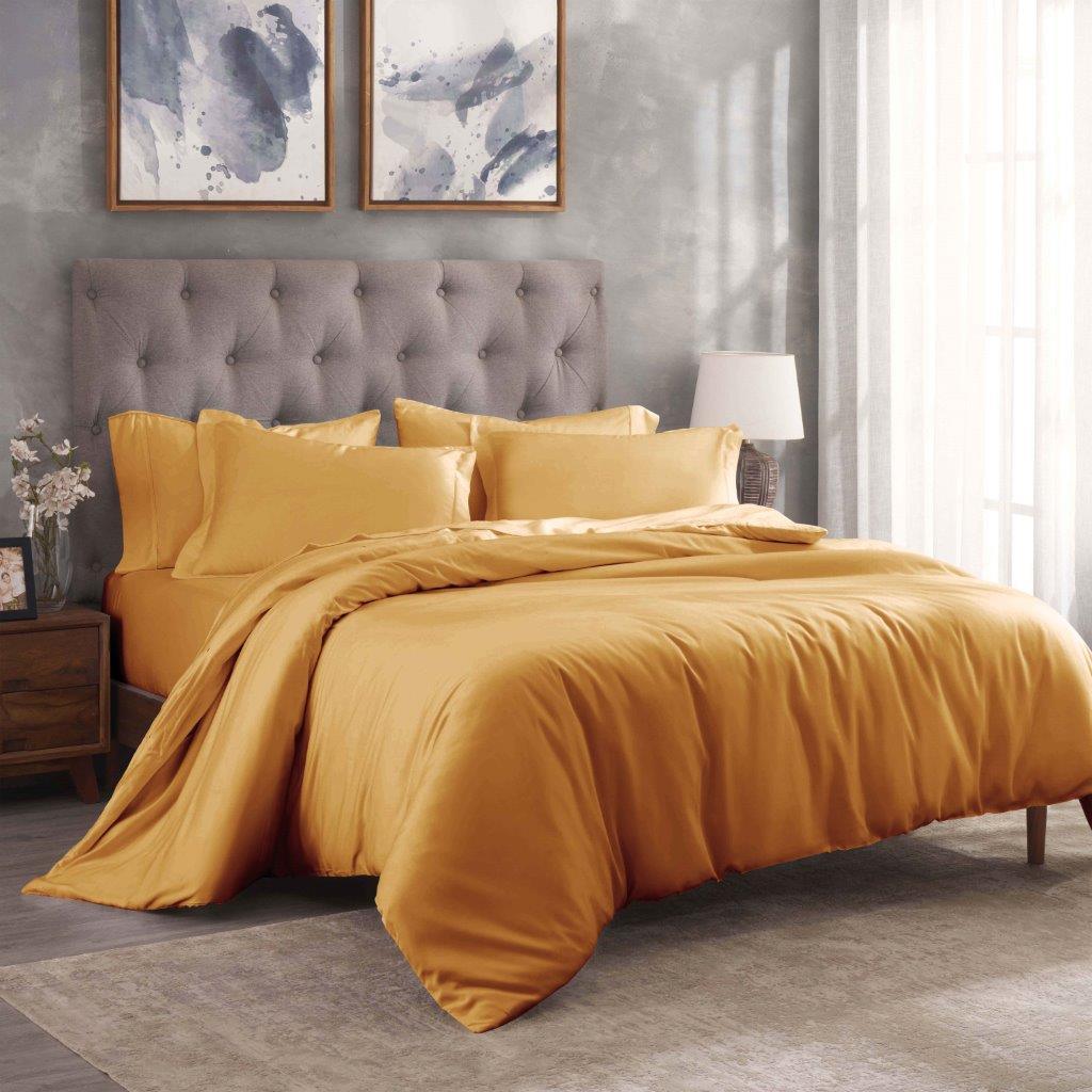 Egyptian Cotton 300 Thread Count Solid Luxury Duvet Cover Set - Image 16