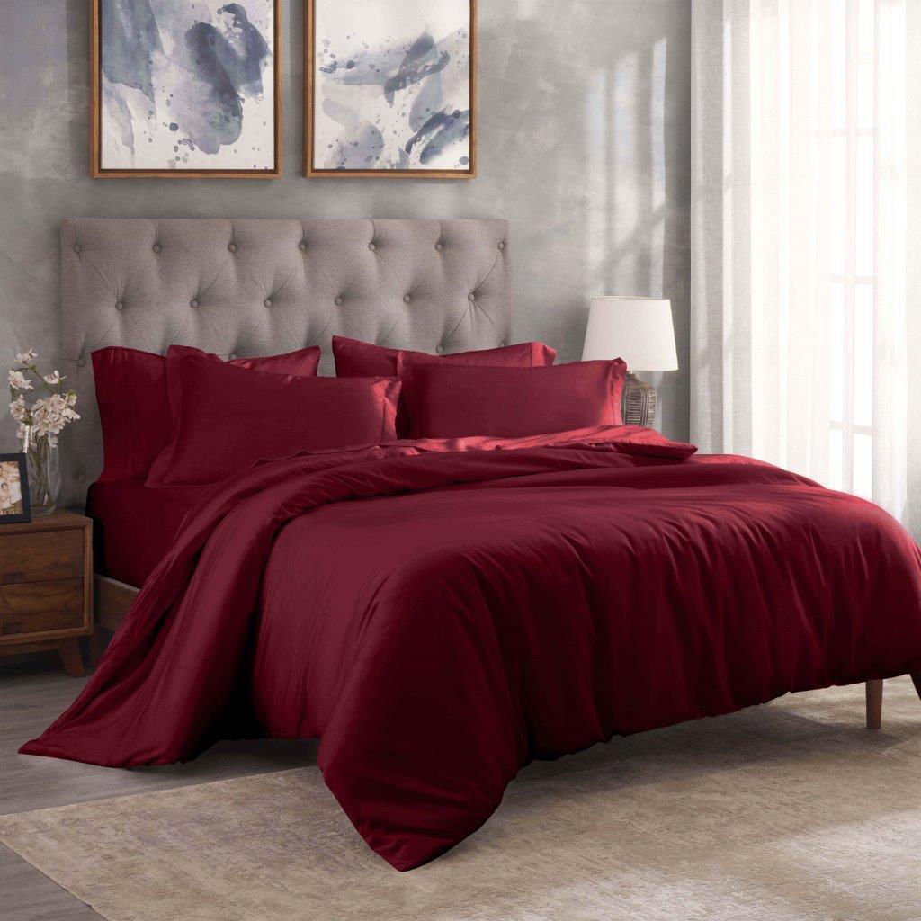 Egyptian Cotton 300 Thread Count Solid Luxury Duvet Cover Set - Image 19