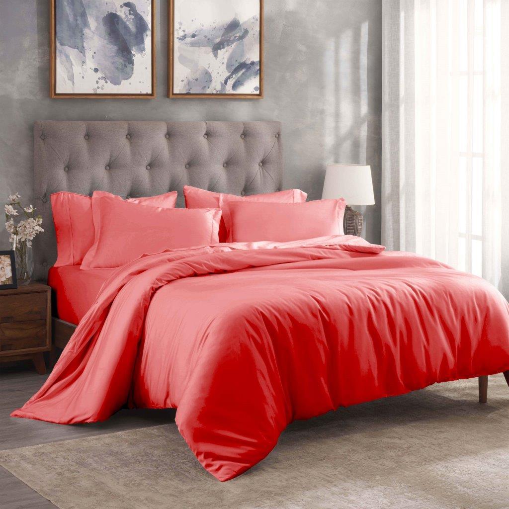 Egyptian Cotton 300 Thread Count Solid Luxury Duvet Cover Set - Image 20