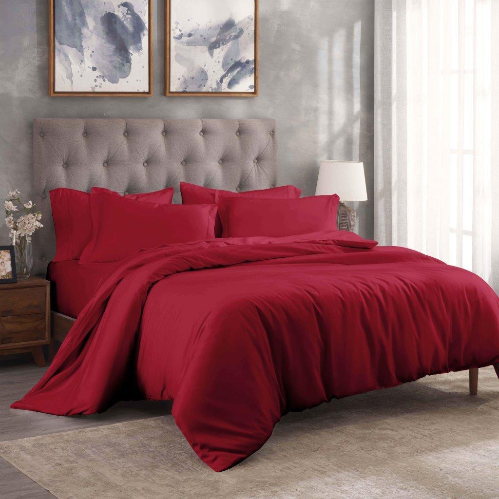 Egyptian Cotton 300 Thread Count Solid Luxury Duvet Cover Set - Image 22