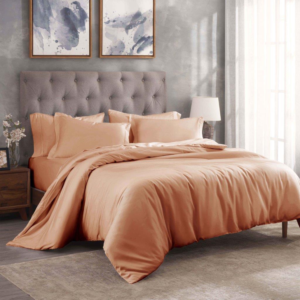 Egyptian Cotton 300 Thread Count Solid Luxury Duvet Cover Set - Image 3
