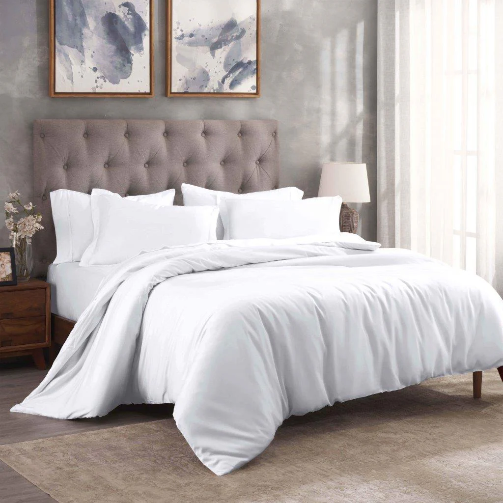 Egyptian Cotton 300 Thread Count Solid Luxury Duvet Cover Set - Image 7