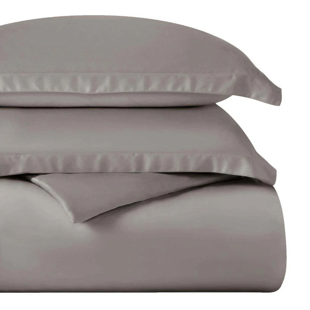 Egyptian Cotton 400 Thread Count Solid Luxury Duvet Cover Set - Image 16