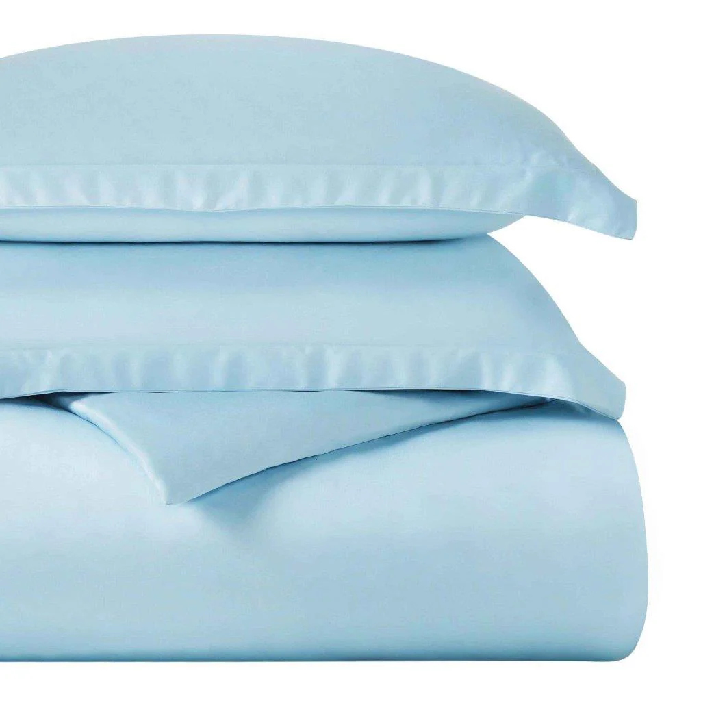 Egyptian Cotton 400 Thread Count Solid Luxury Duvet Cover Set - Image 18