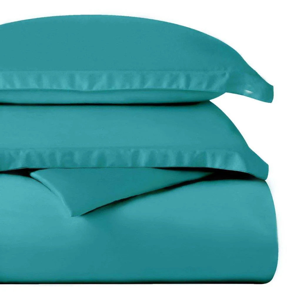 Egyptian Cotton 400 Thread Count Solid Luxury Duvet Cover Set - Image 27