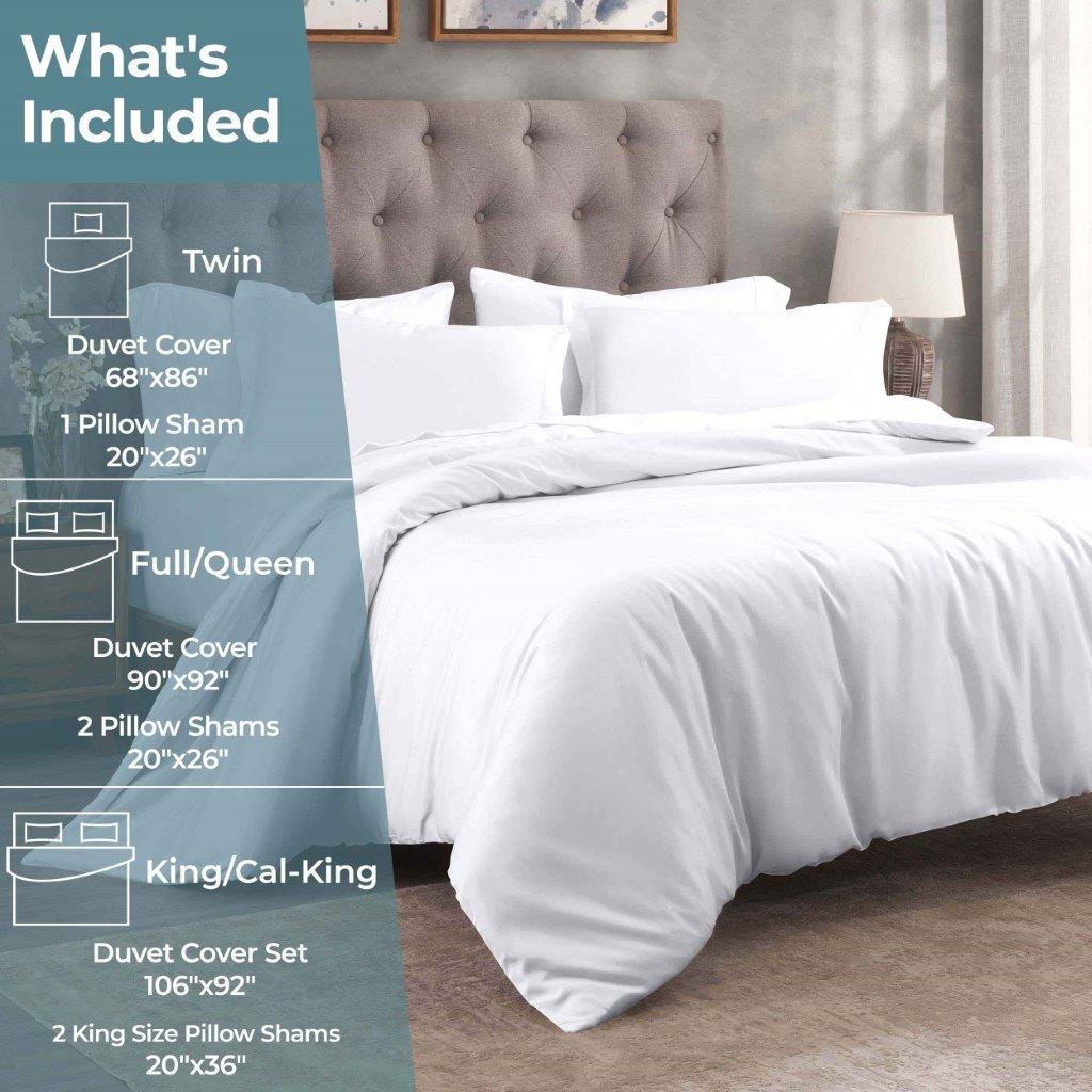 Egyptian Cotton 400 Thread Count Solid Luxury Duvet Cover Set - Image 30