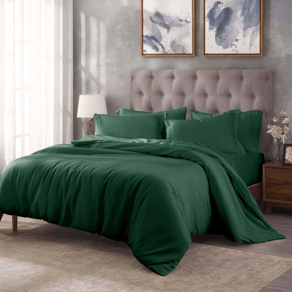 Egyptian Cotton 400 Thread Count Solid Luxury Duvet Cover Set - Image 7