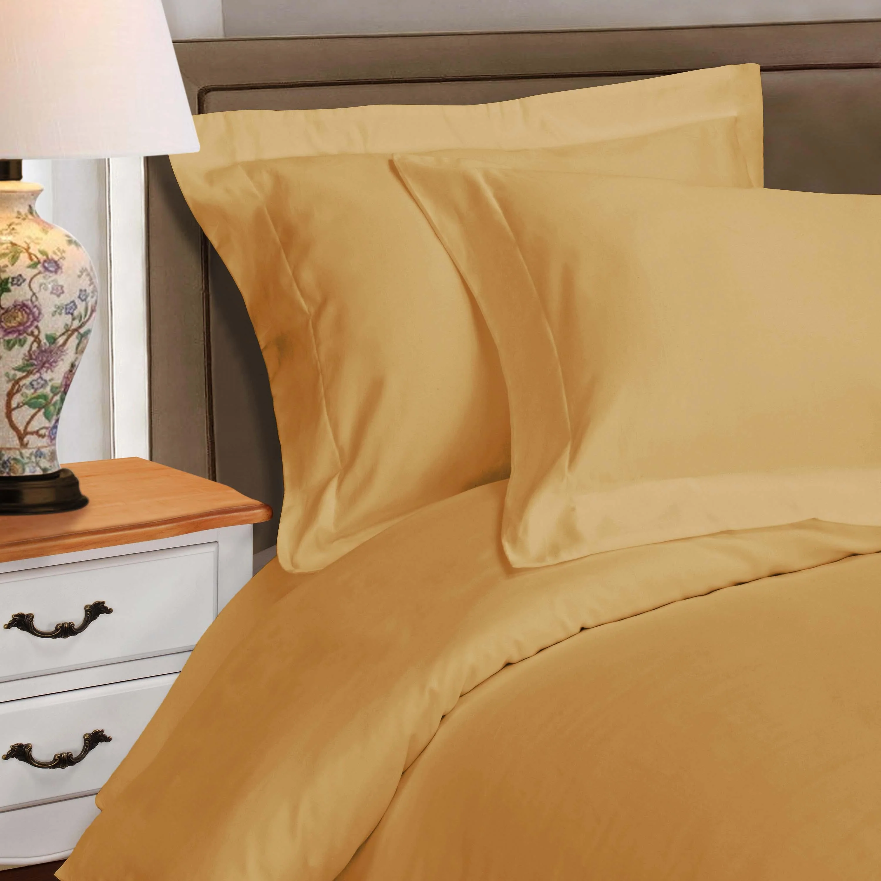 Egyptian Cotton 530 Thread Count Solid Luxury Duvet Cover Set - Image 11