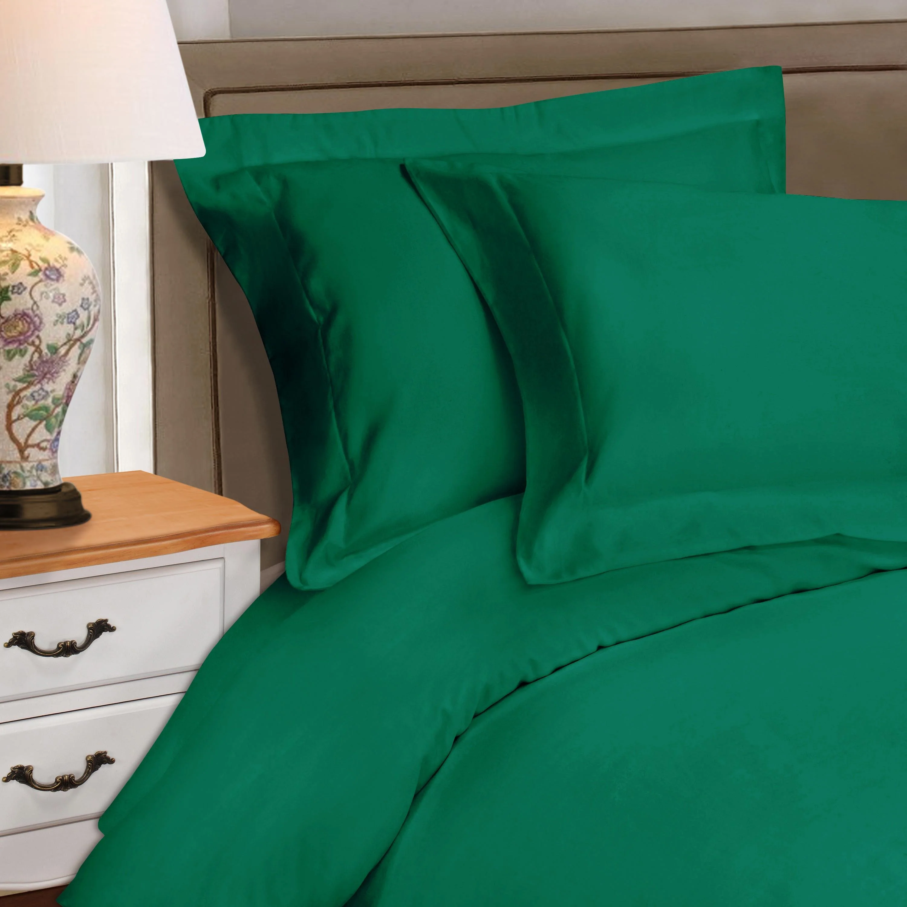 Egyptian Cotton 530 Thread Count Solid Luxury Duvet Cover Set - Image 7