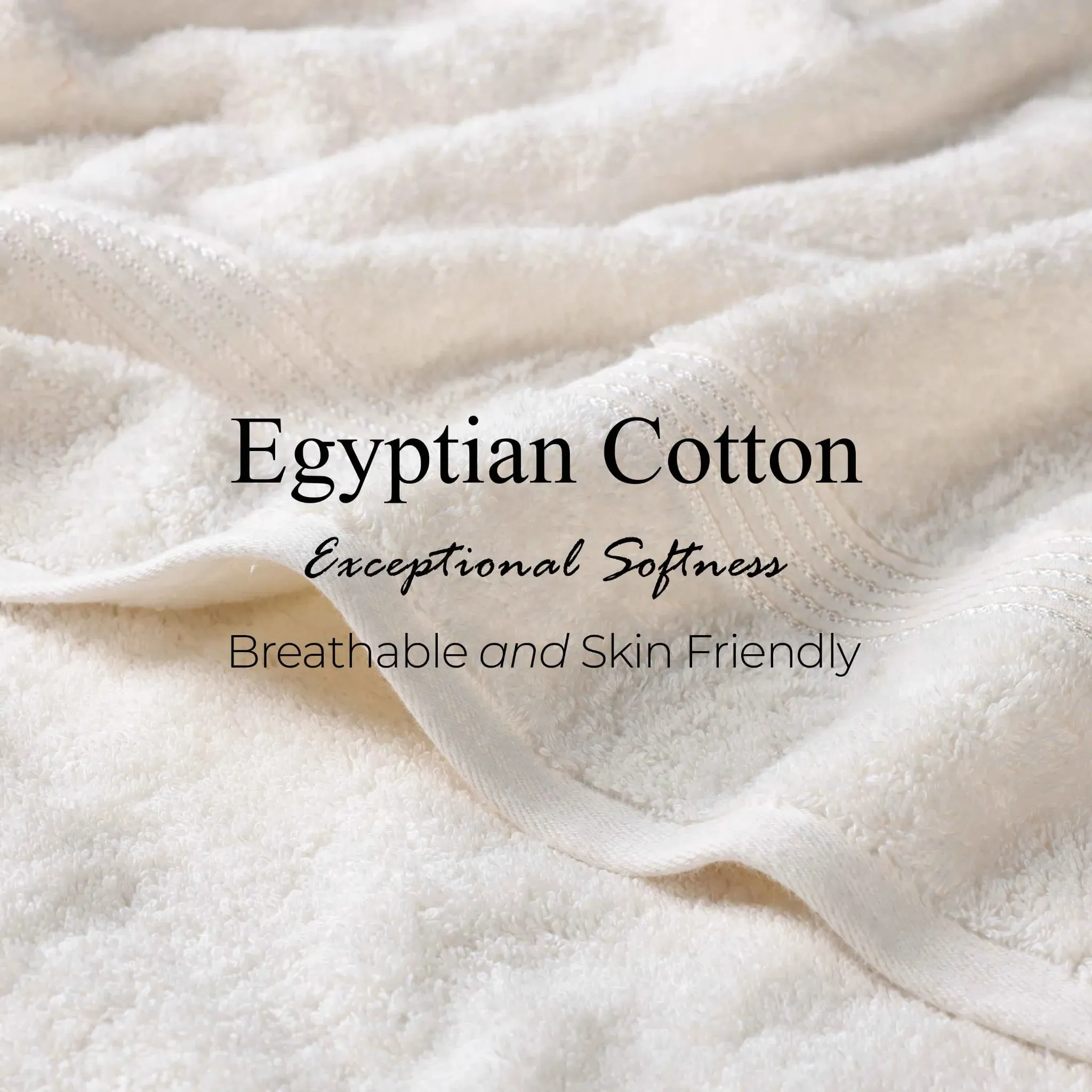 Egyptian Cotton Plush Absorbent Luxury Bath Towel Set of 4 - Image 14