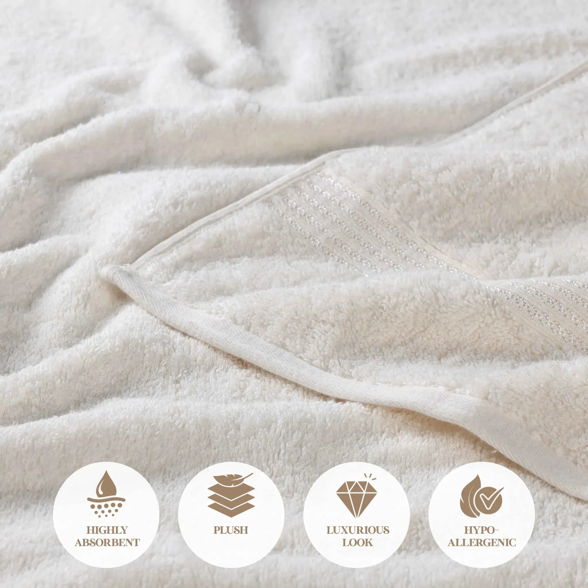 Egyptian Cotton Plush Absorbent Luxury Bath Towel Set of 4 - Image 21