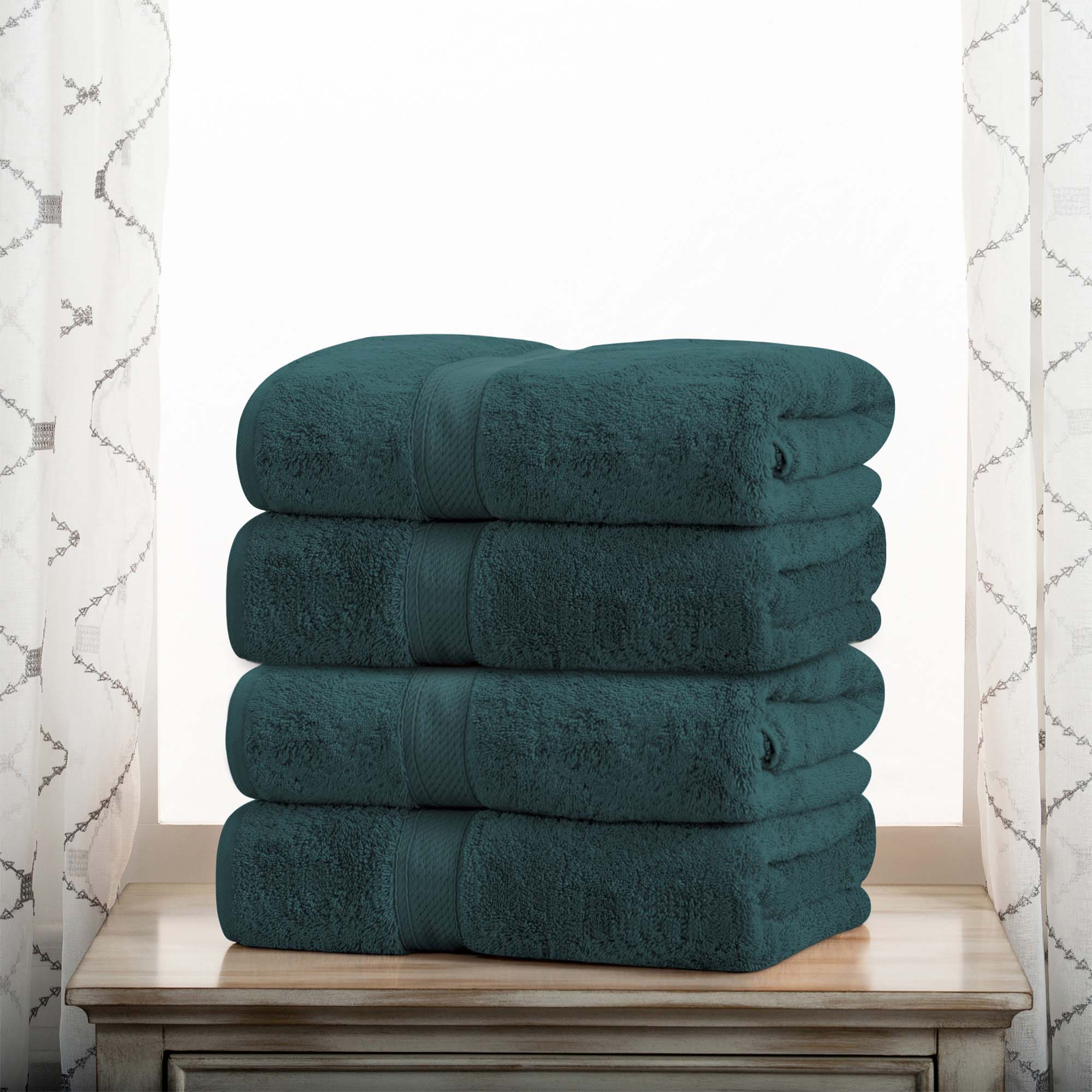 Egyptian Cotton Plush Heavyweight Bath Towel Set of 4 - Image 11