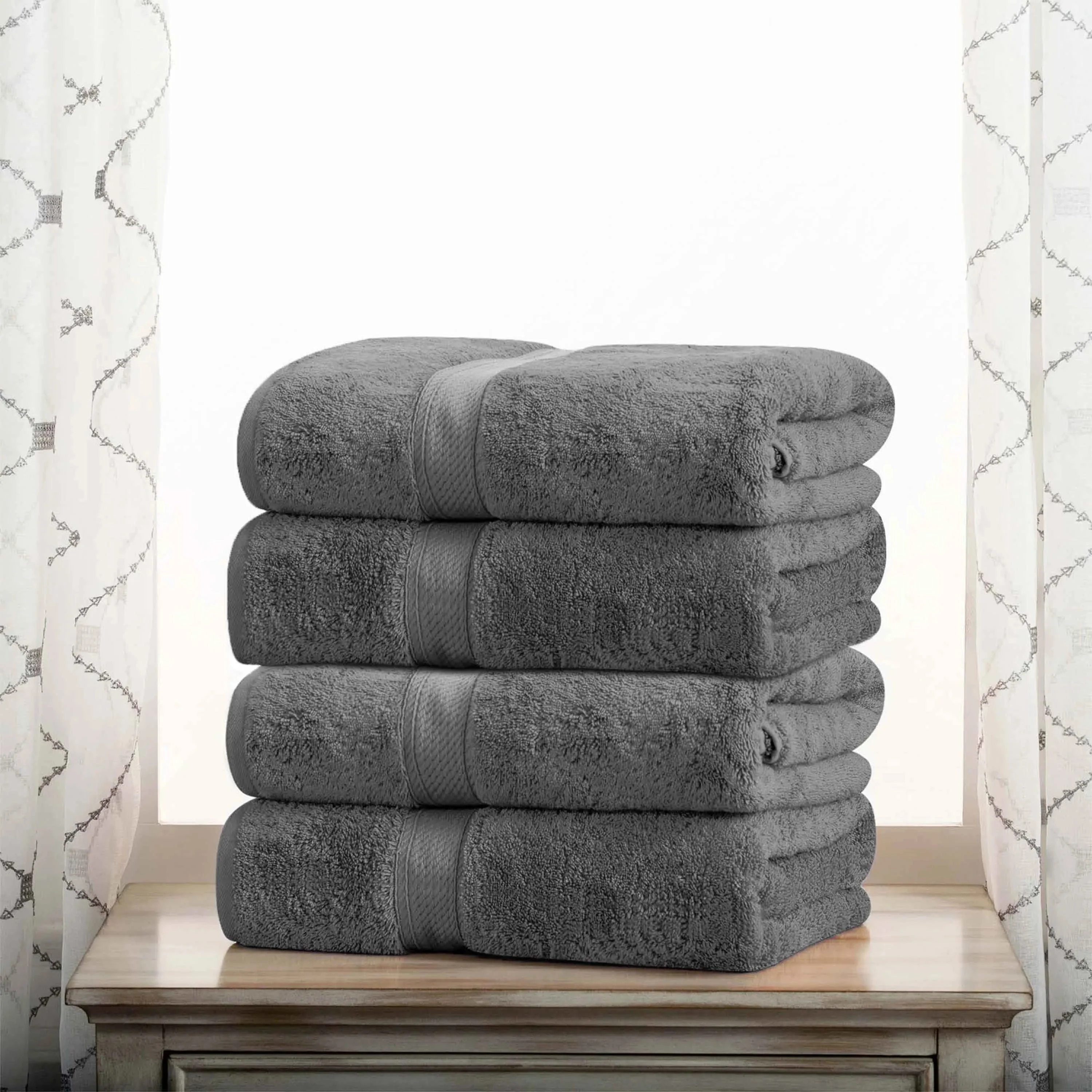 Egyptian Cotton Plush Heavyweight Bath Towel Set of 4 - Image 7