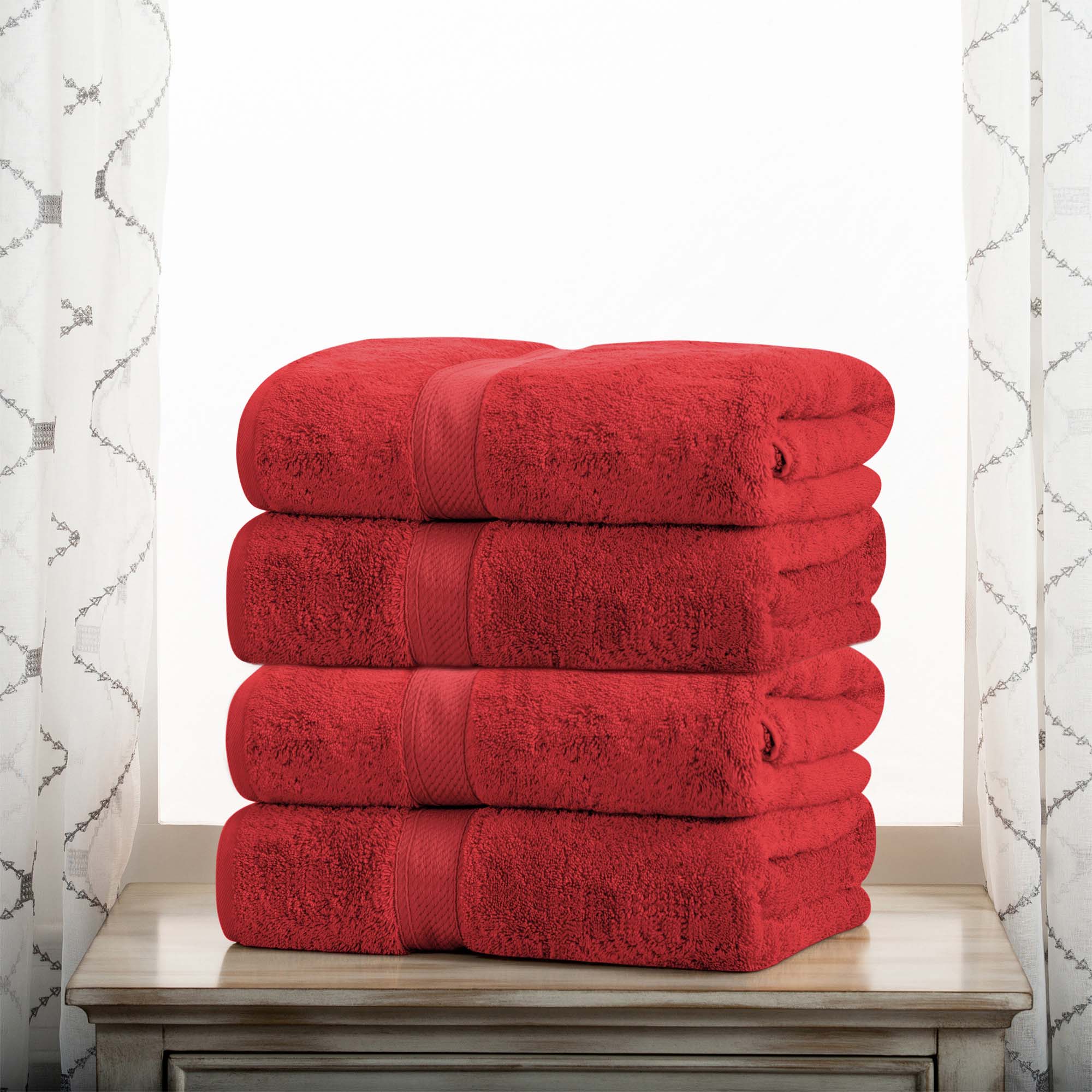 Egyptian Cotton Plush Heavyweight Bath Towel Set of 4 - Image 8