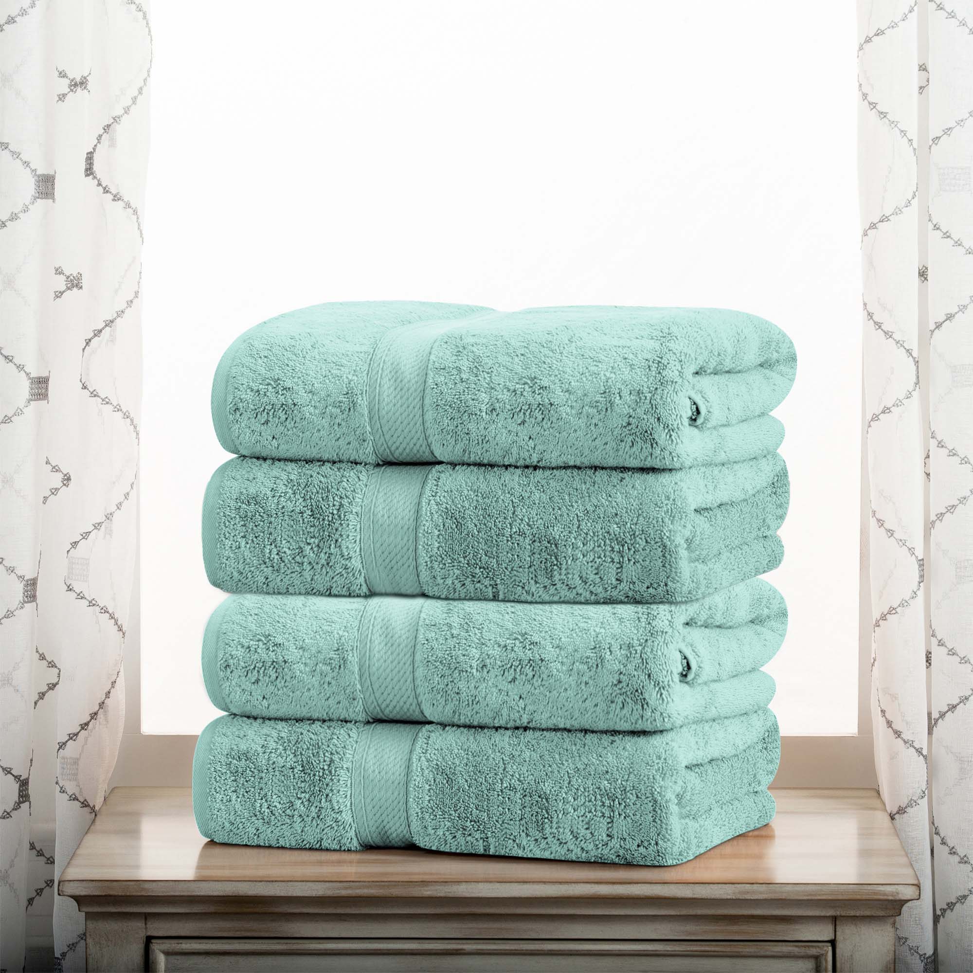 Egyptian Cotton Plush Heavyweight Bath Towel Set of 4 - Image 9