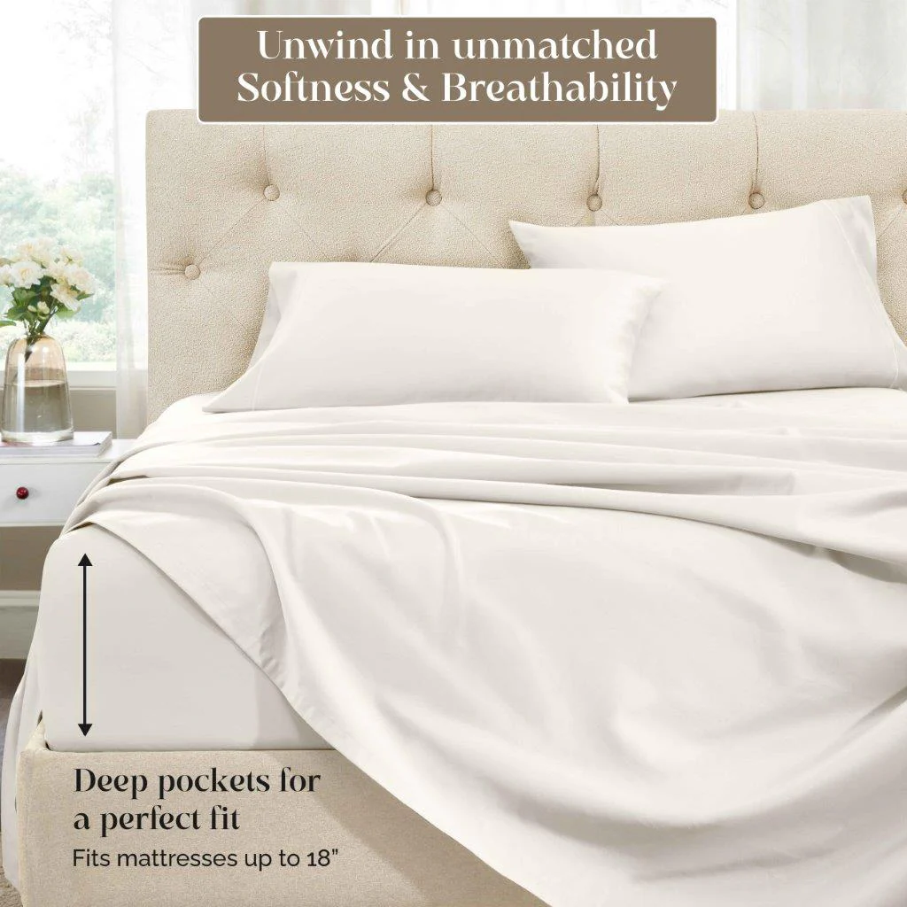 Egyptian Cotton Sateen Embroidered Sheet Set 1500 Thread Count - Image 13