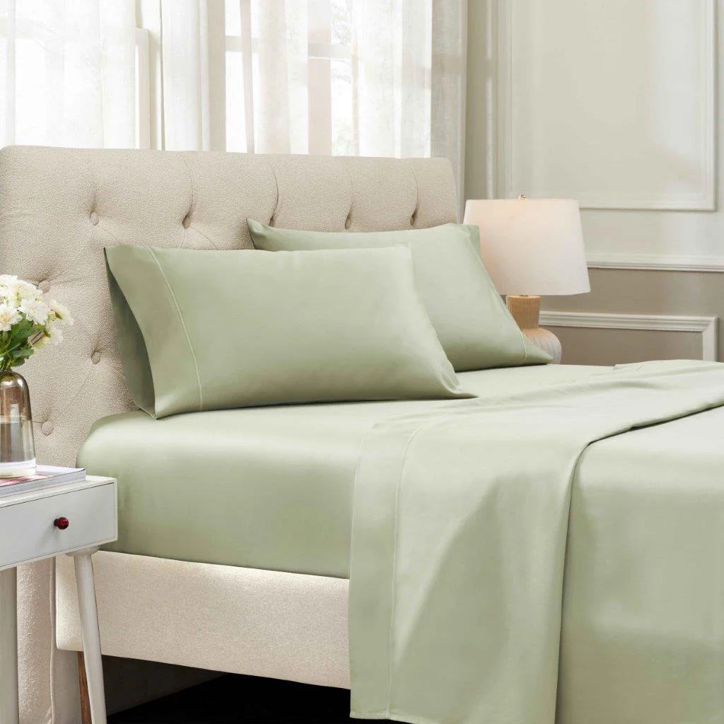 Egyptian Cotton Sateen Embroidered Sheet Set 1500 Thread Count - Image 2