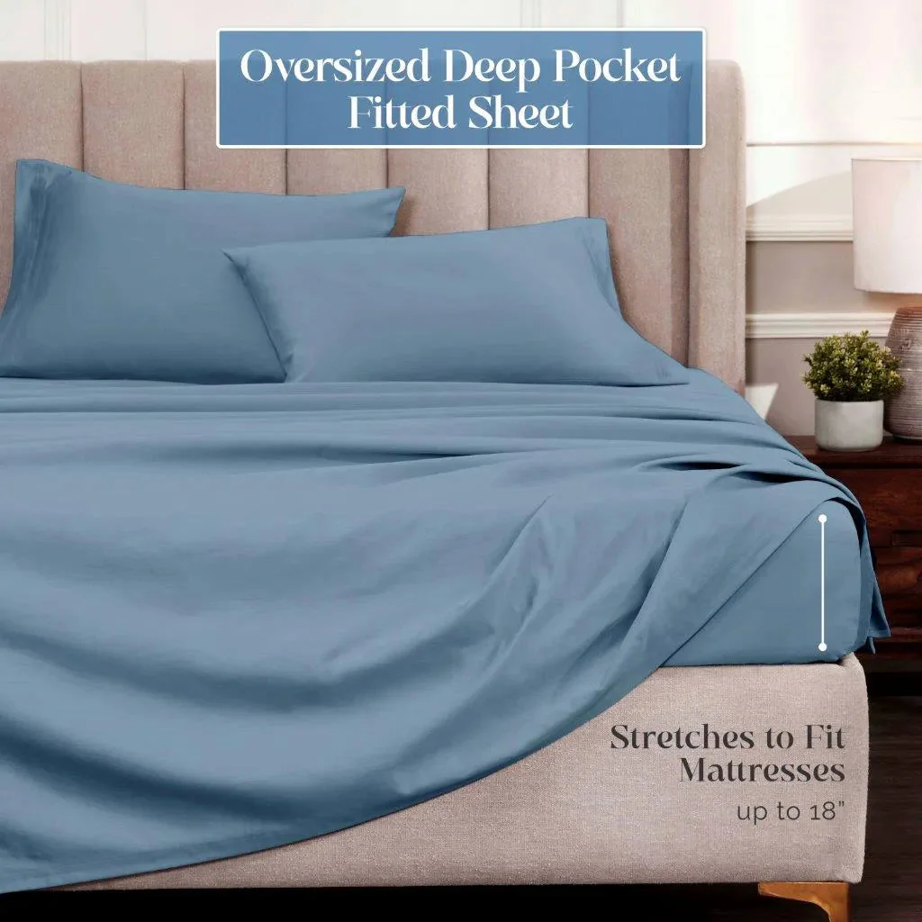 Egyptian Cotton Sateen Sheet Set 1500 Thread Count - Image 53