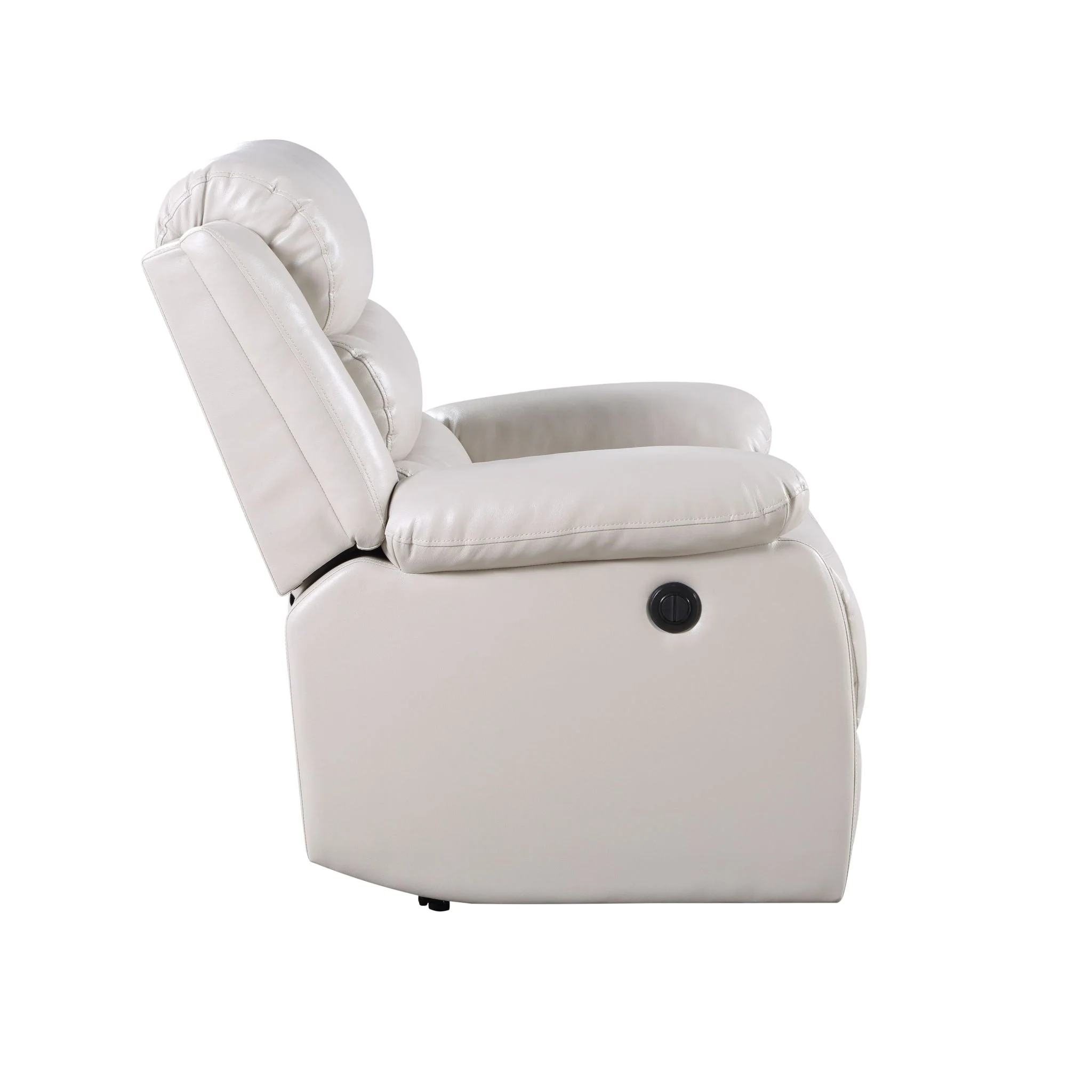 Eilbra - Synthetic Leather Power Motion Recliner - Beige - Image 4
