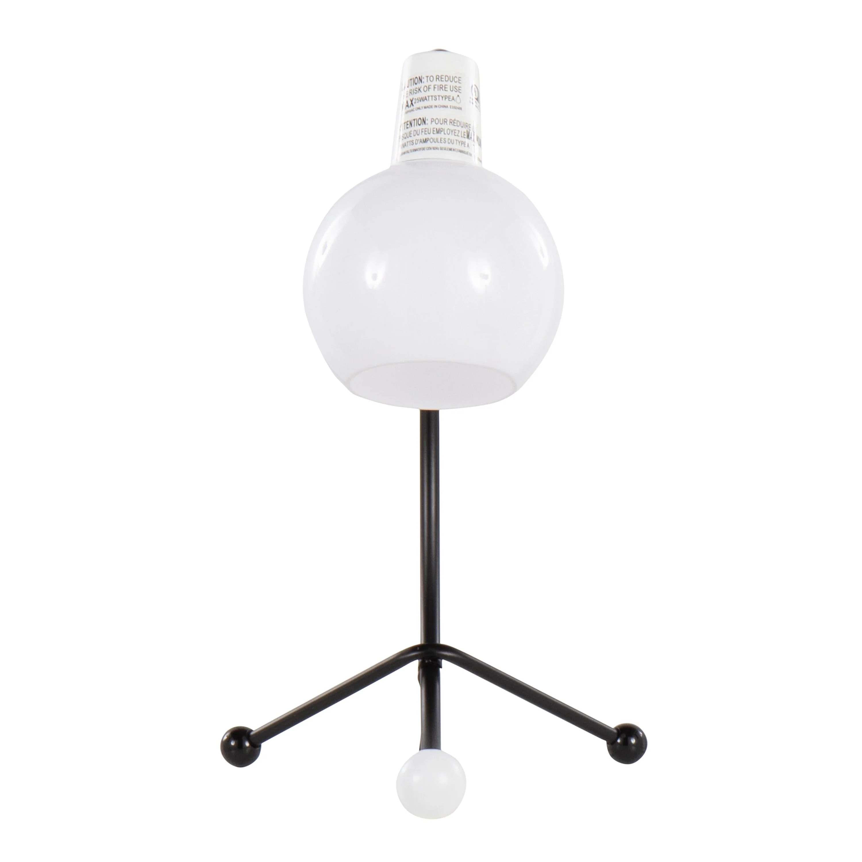 Eileen Contemporary Task Lamp in Black Metal and White Plastic Shade - Image 3