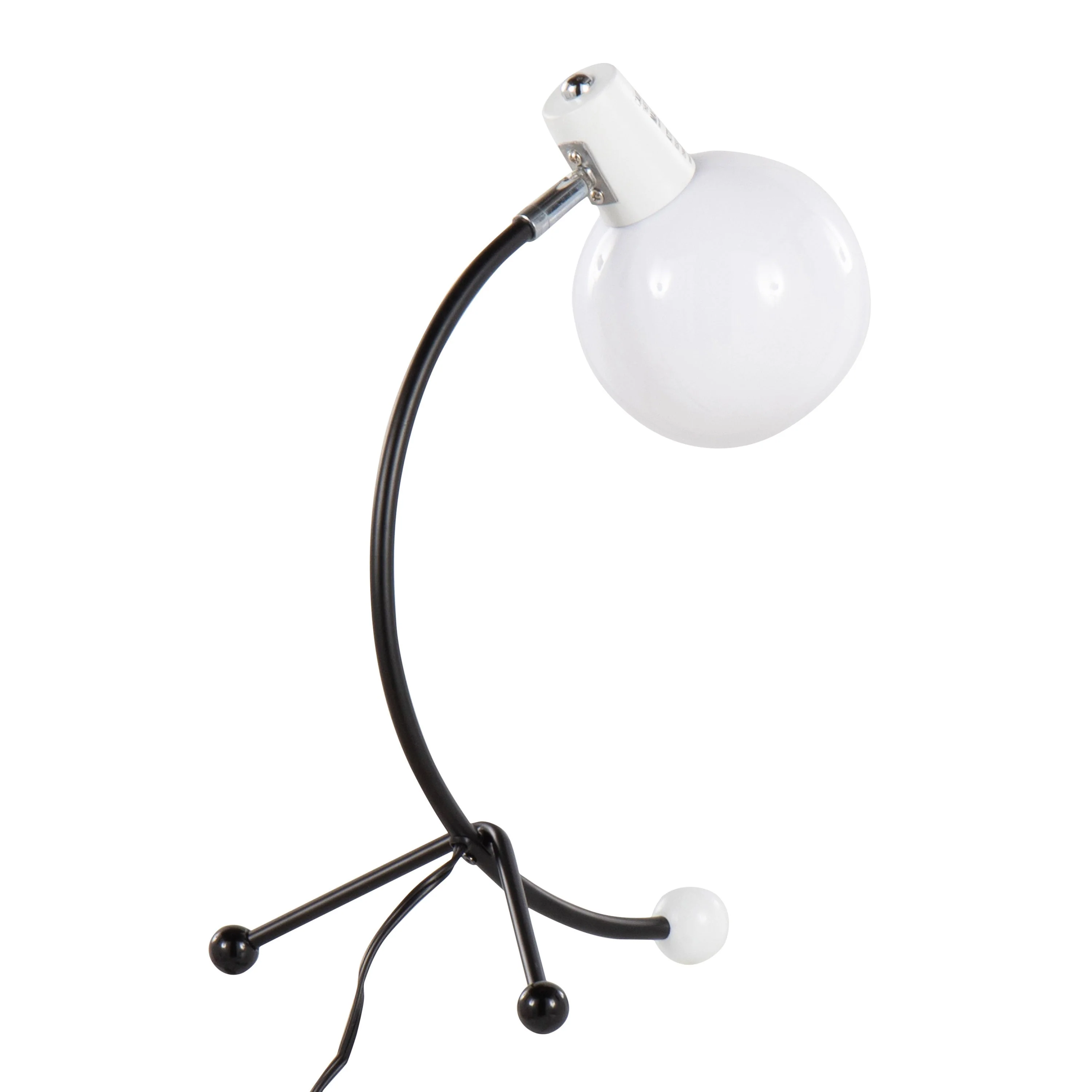 Eileen Contemporary Task Lamp in Black Metal and White Plastic Shade - Image 5