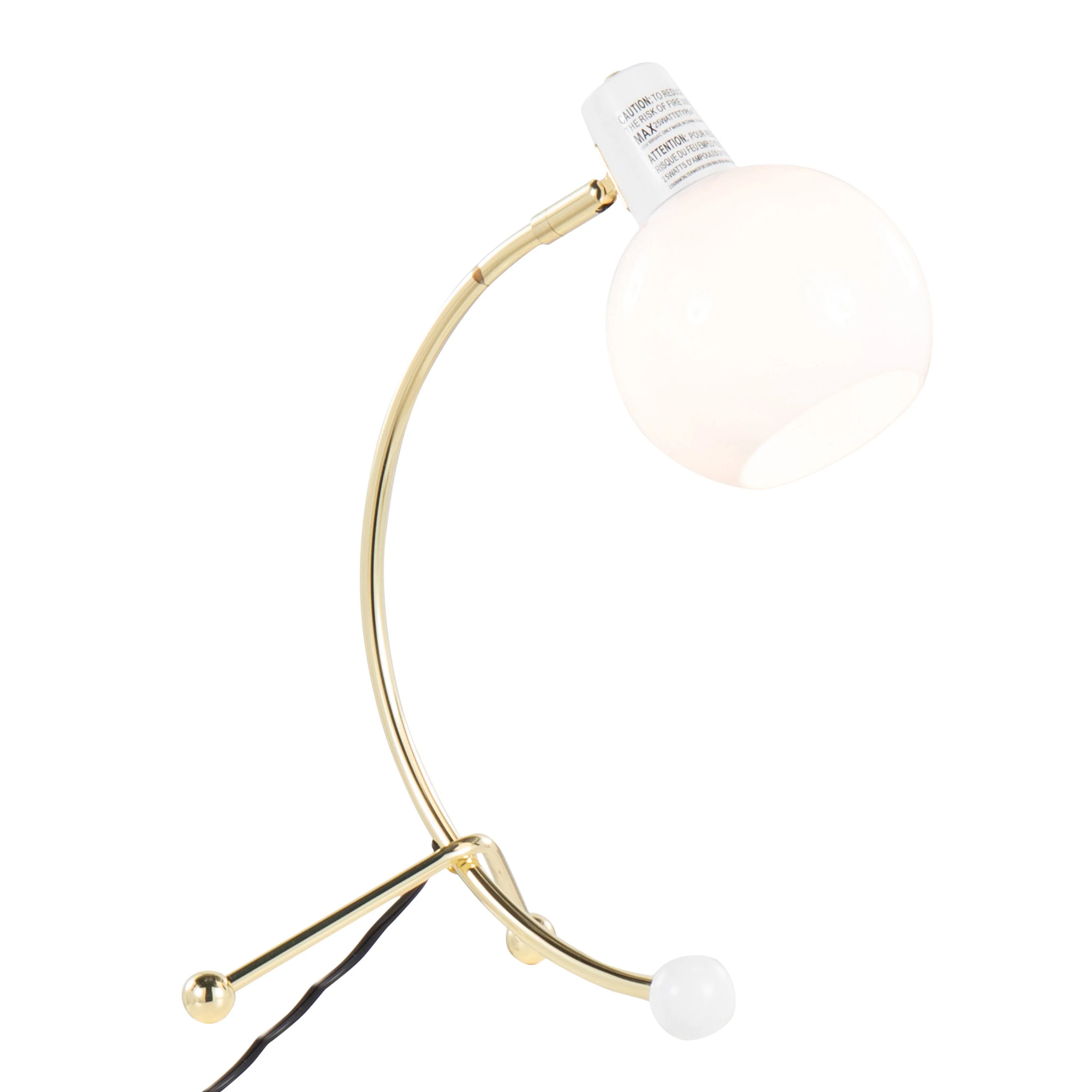 Eileen Contemporary Task Lamp in Gold Metal and White Shade - Image 4