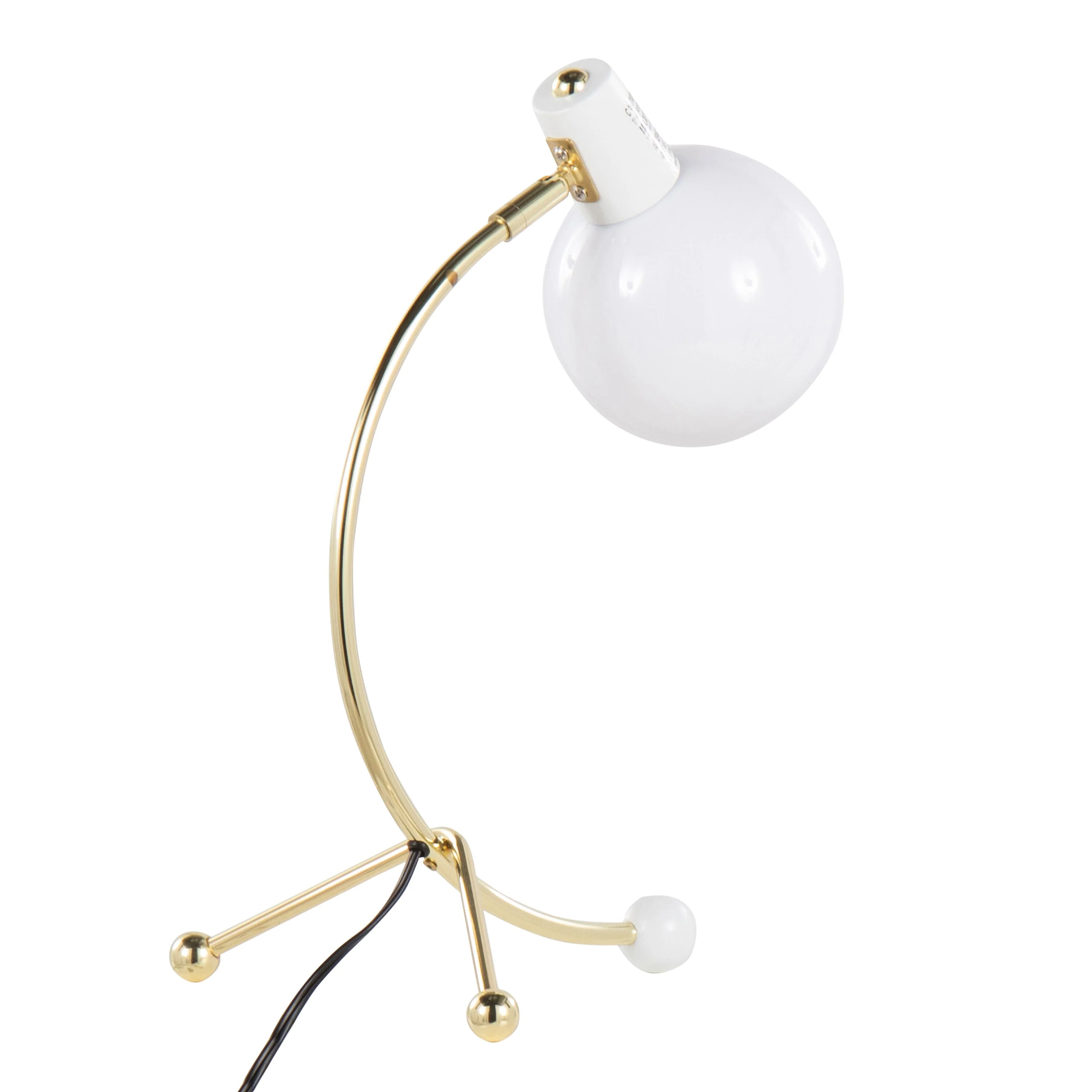 Eileen Contemporary Task Lamp in Gold Metal and White Shade - Image 5