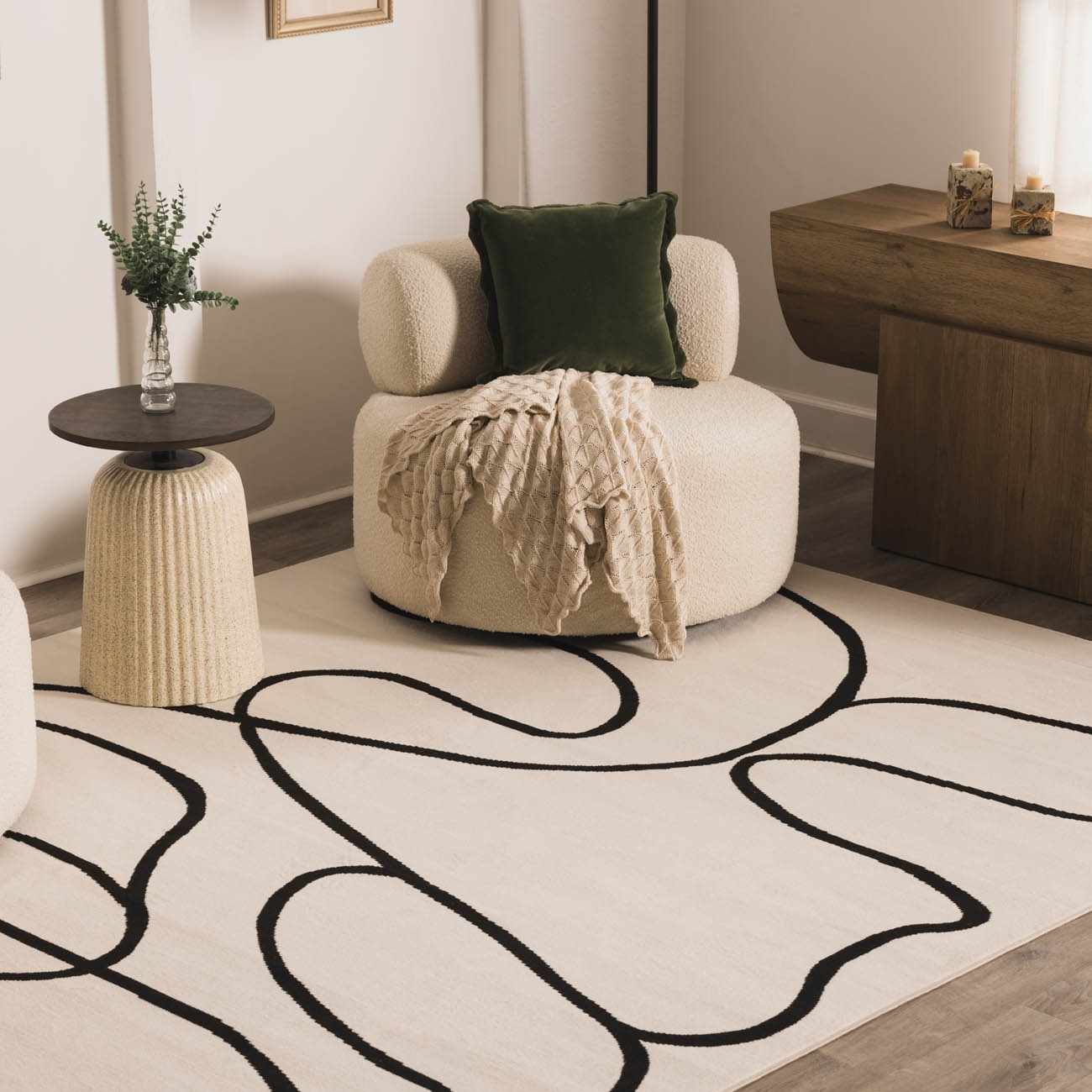 Eilir Modern Low Profile Boho Rug - Image 2