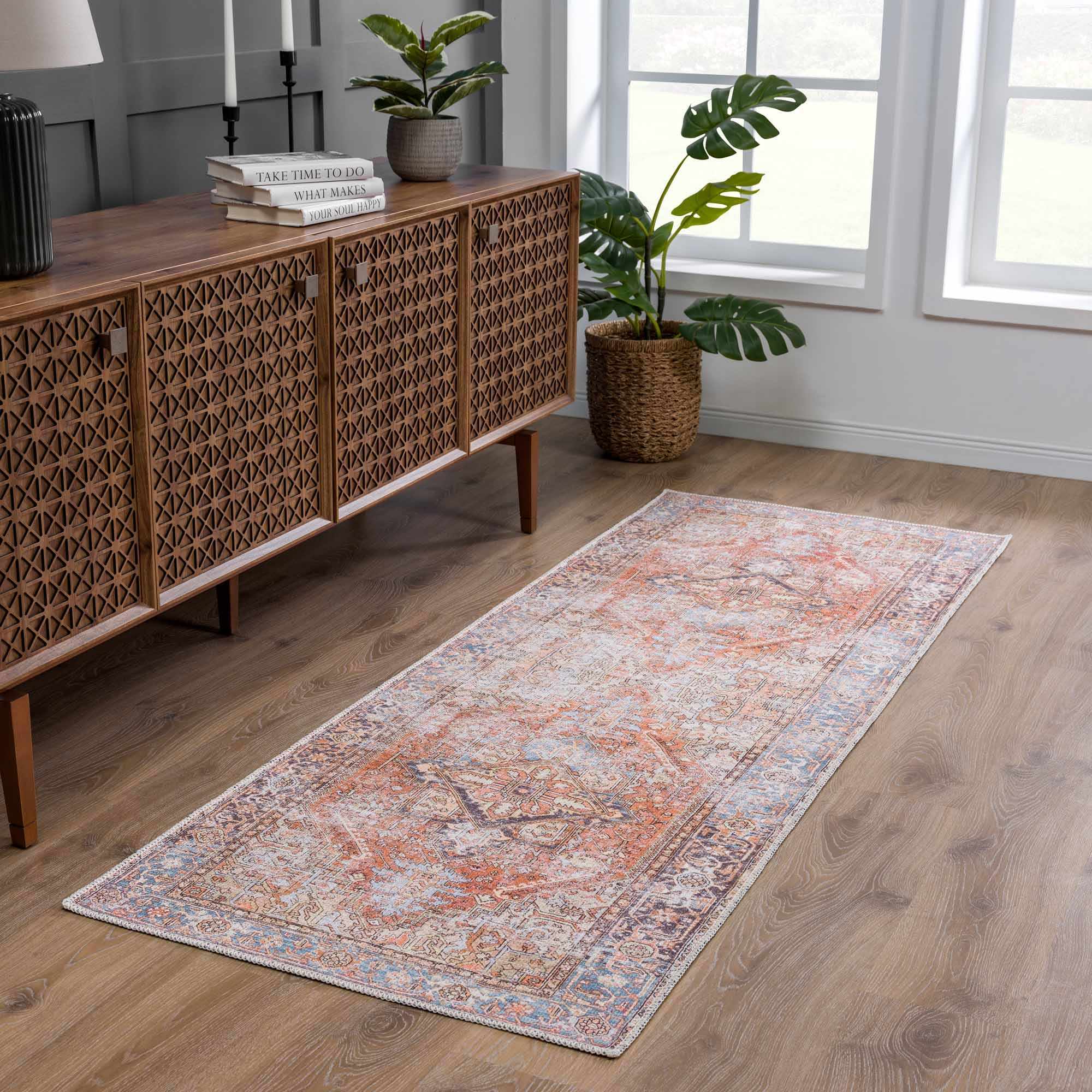 Eira Distressed Washable Rug - Clearance - Image 4