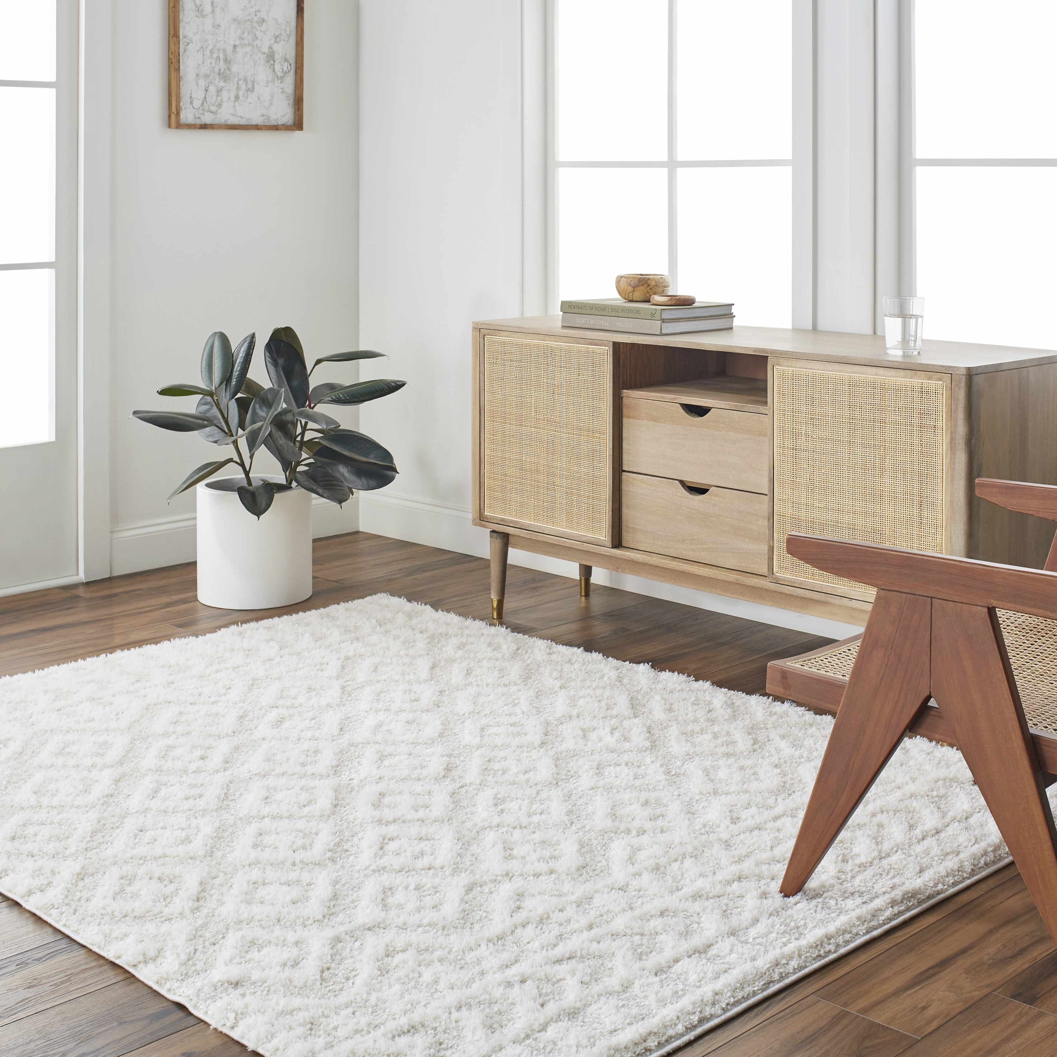Eivin Cream Diamonds Plush Rug - Image 11