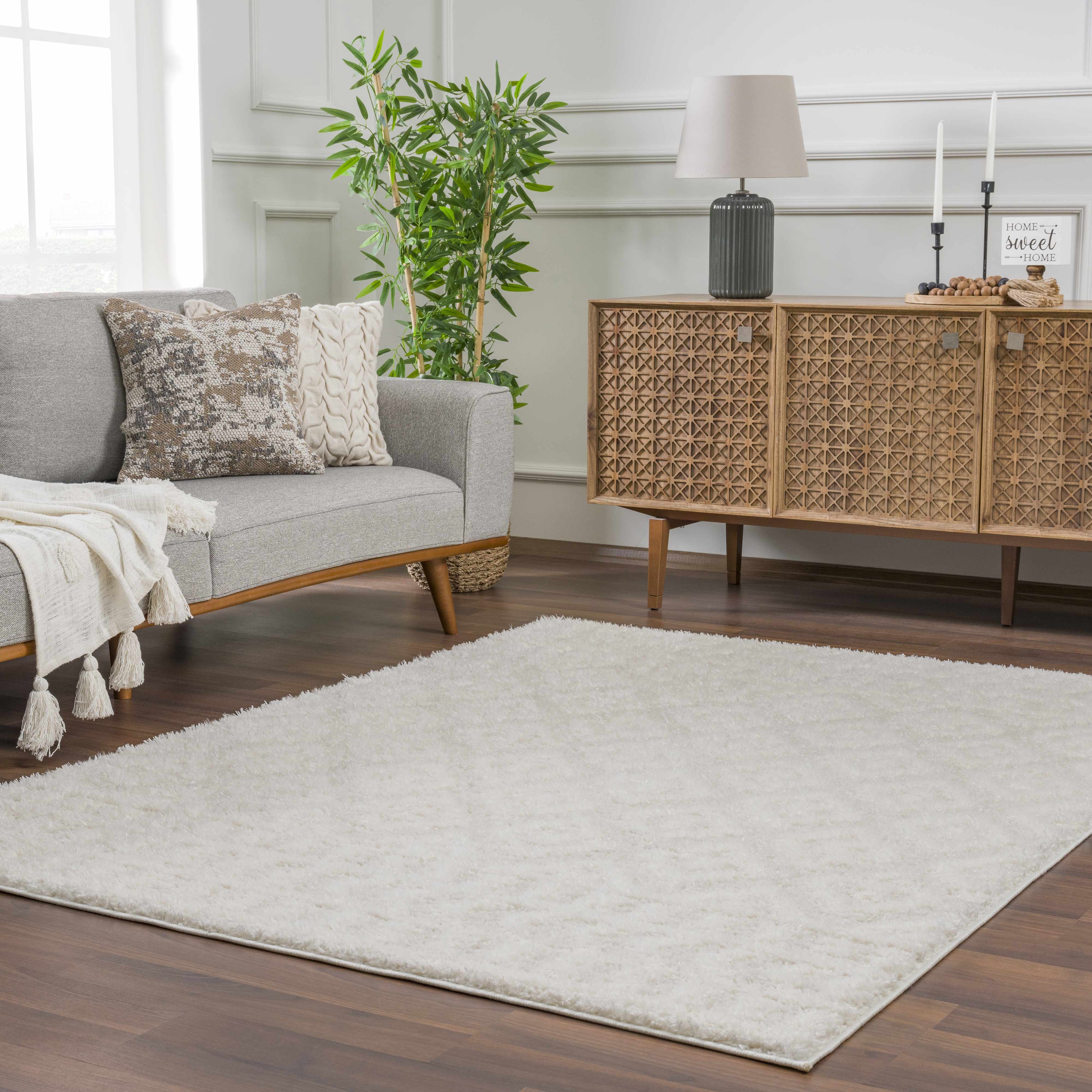 Eivin Cream Diamonds Plush Rug - Image 2