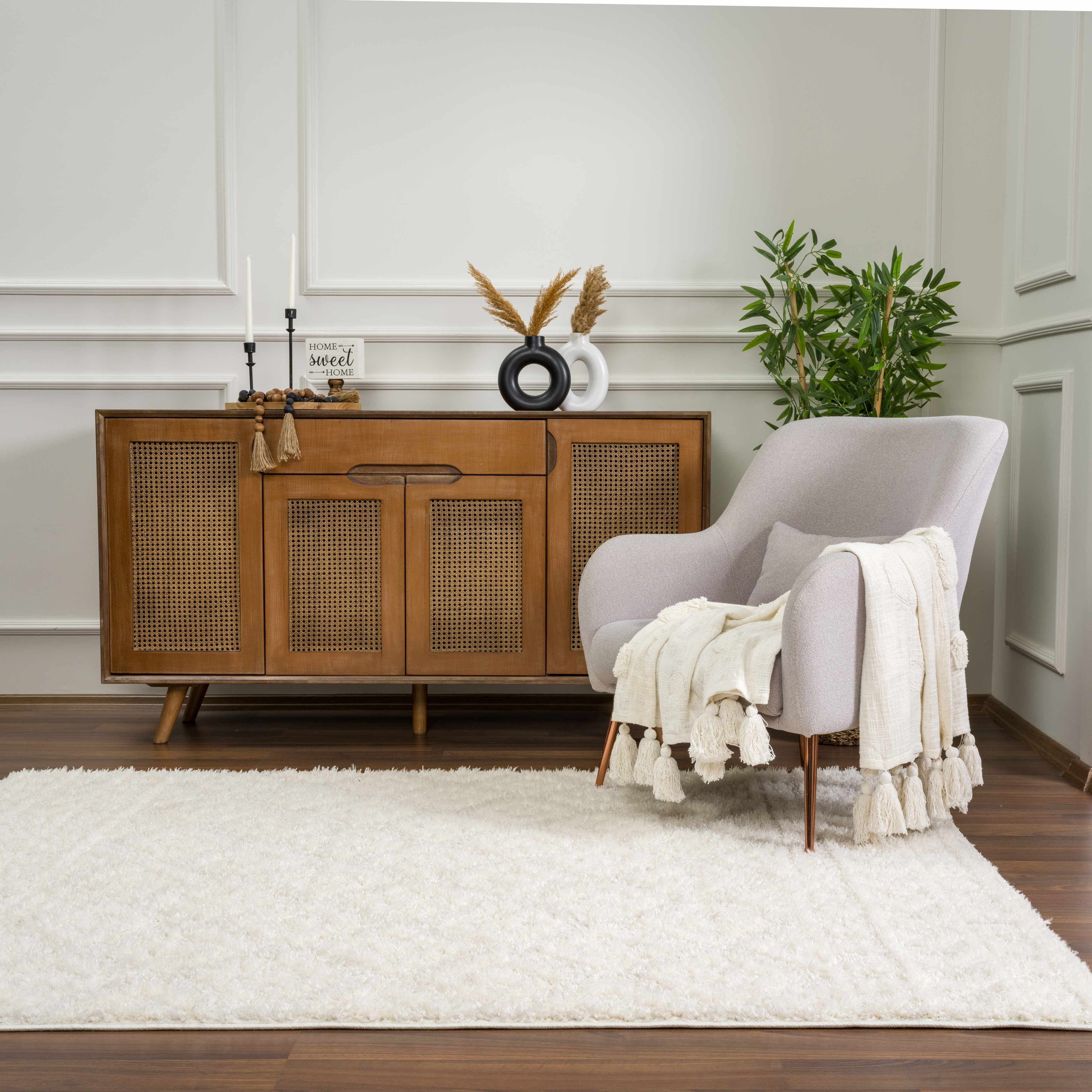 Eivin Cream Diamonds Plush Rug - Image 22