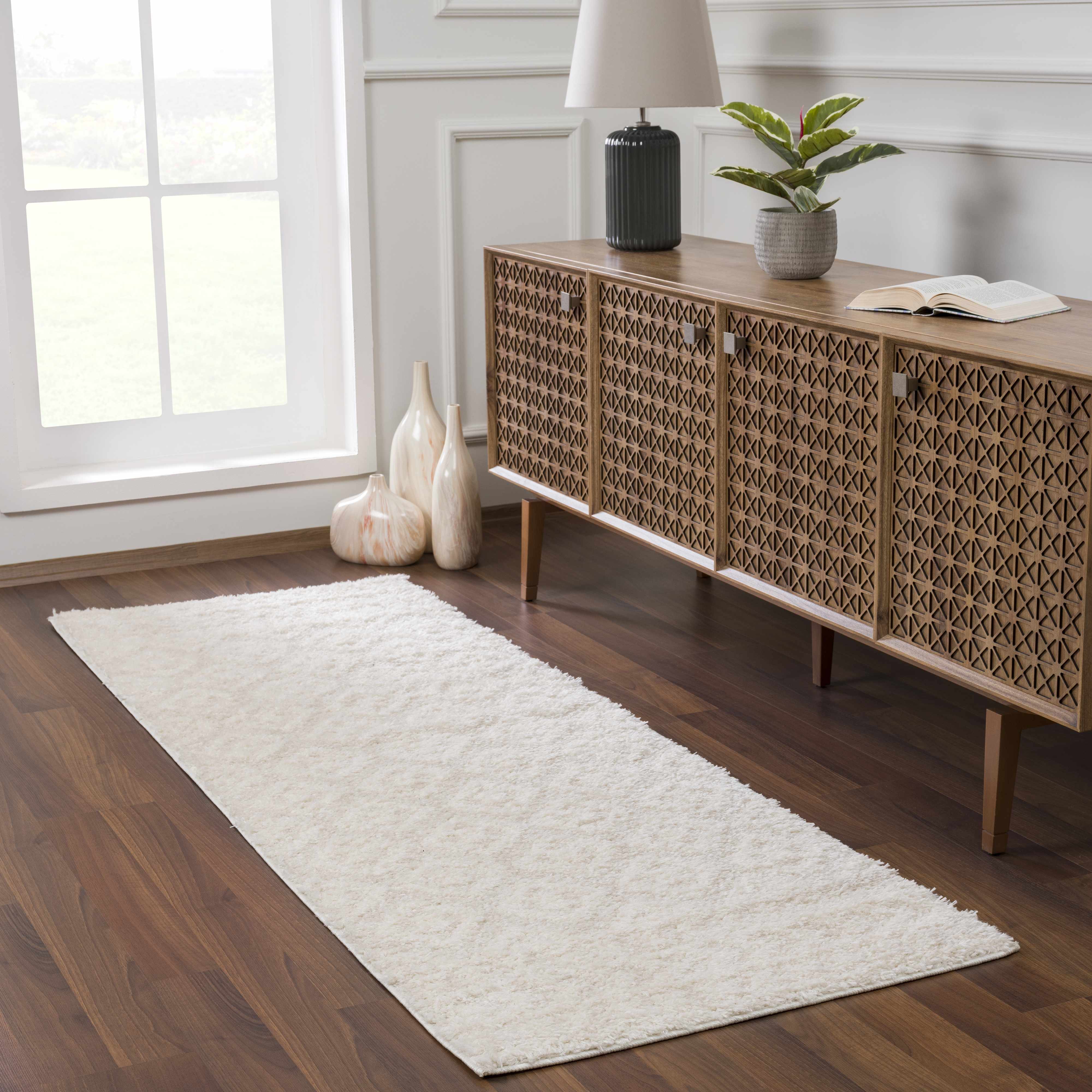 Eivin Cream Diamonds Plush Rug - Image 4