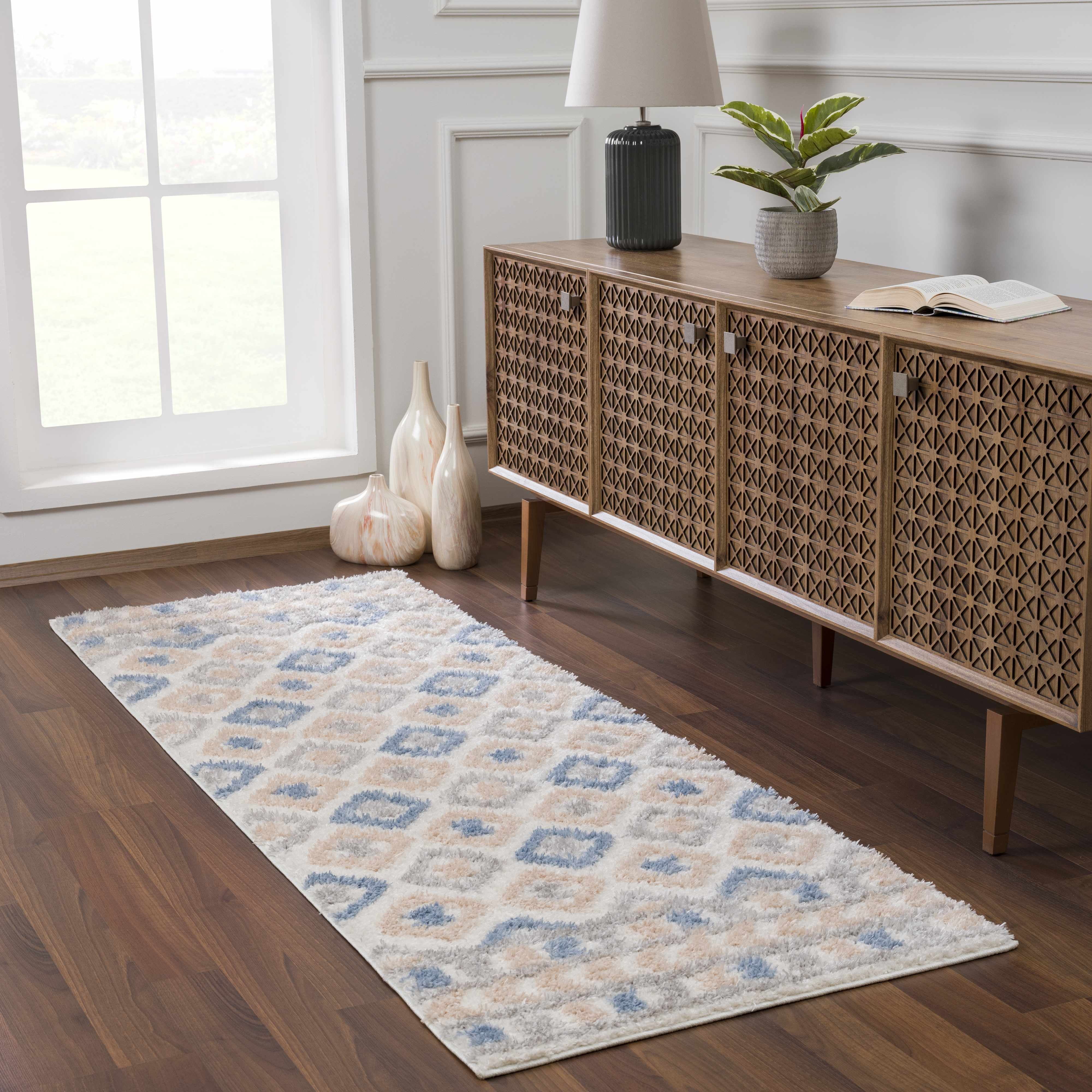 Eivin Pink & Blue Area Rug - Clearance - Image 4