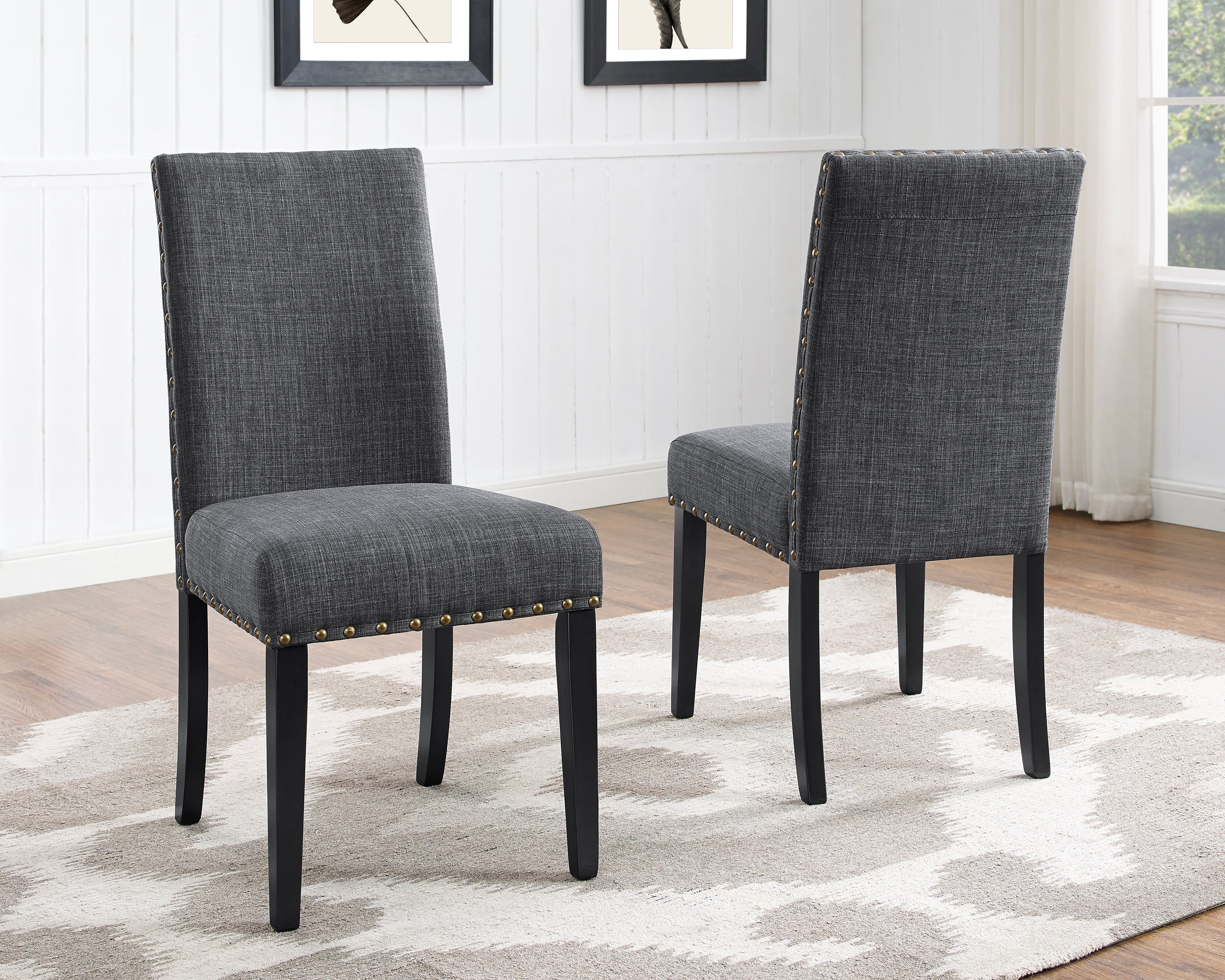 Eleanor Upholstered Dining Chairs with Nailhead Trim - Set of 2 - Image 10