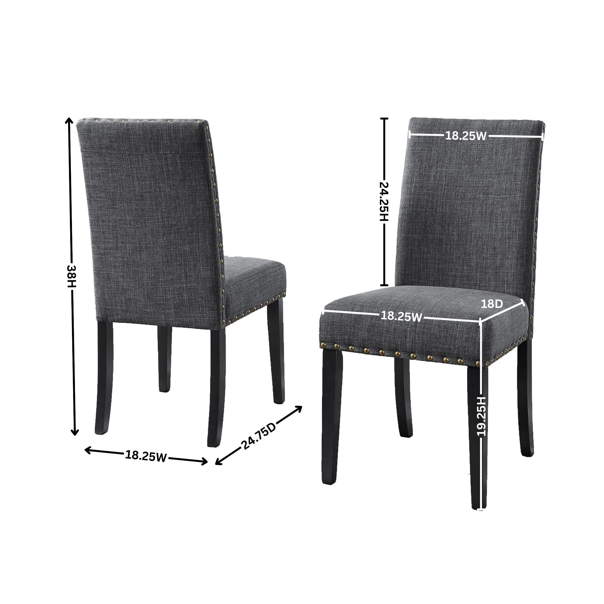 Eleanor Upholstered Dining Chairs with Nailhead Trim - Set of 2 - Image 14