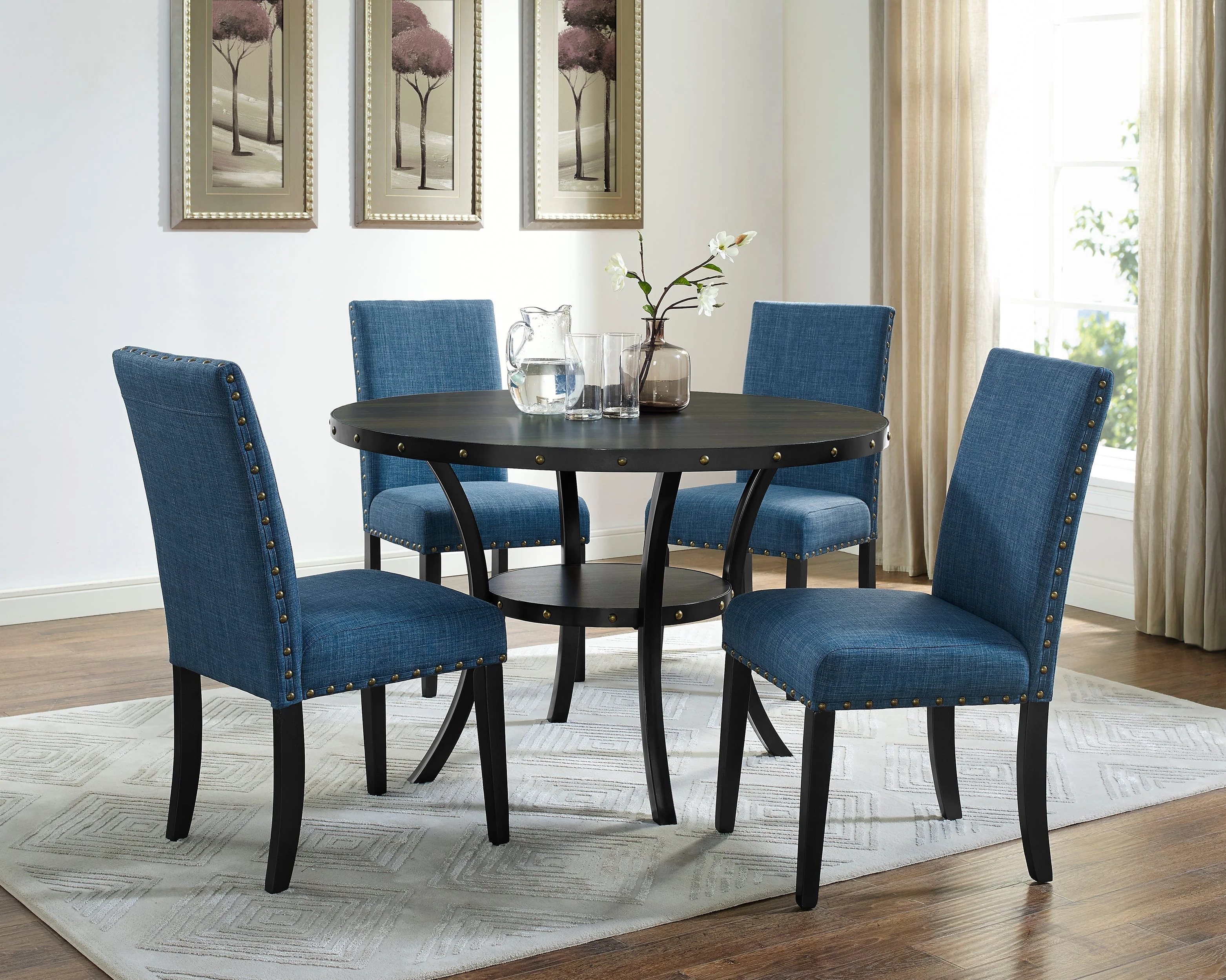 Eleanor Upholstered Dining Chairs with Nailhead Trim - Set of 2 - Image 3
