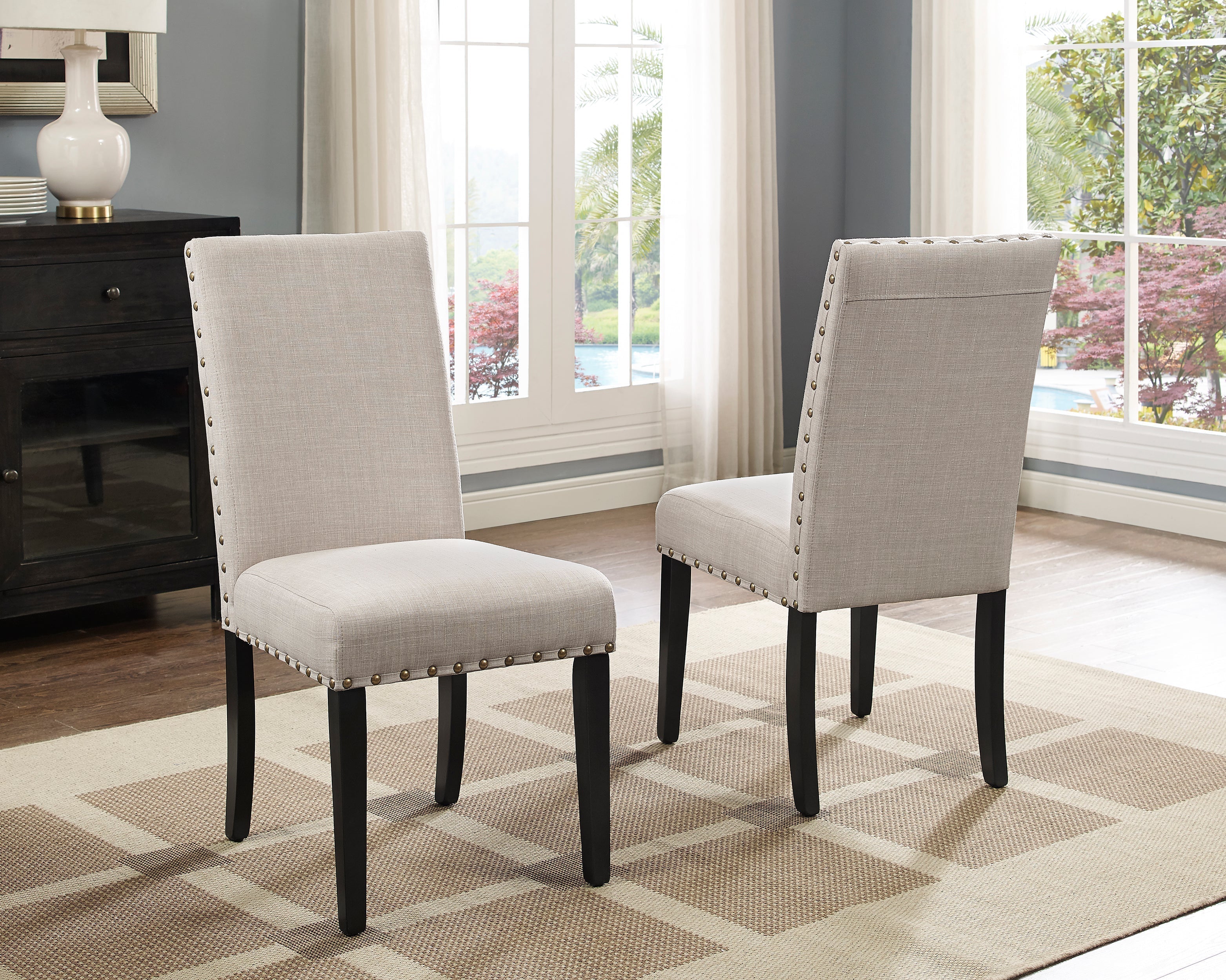 Eleanor Upholstered Dining Chairs with Nailhead Trim - Set of 2 - Image 4
